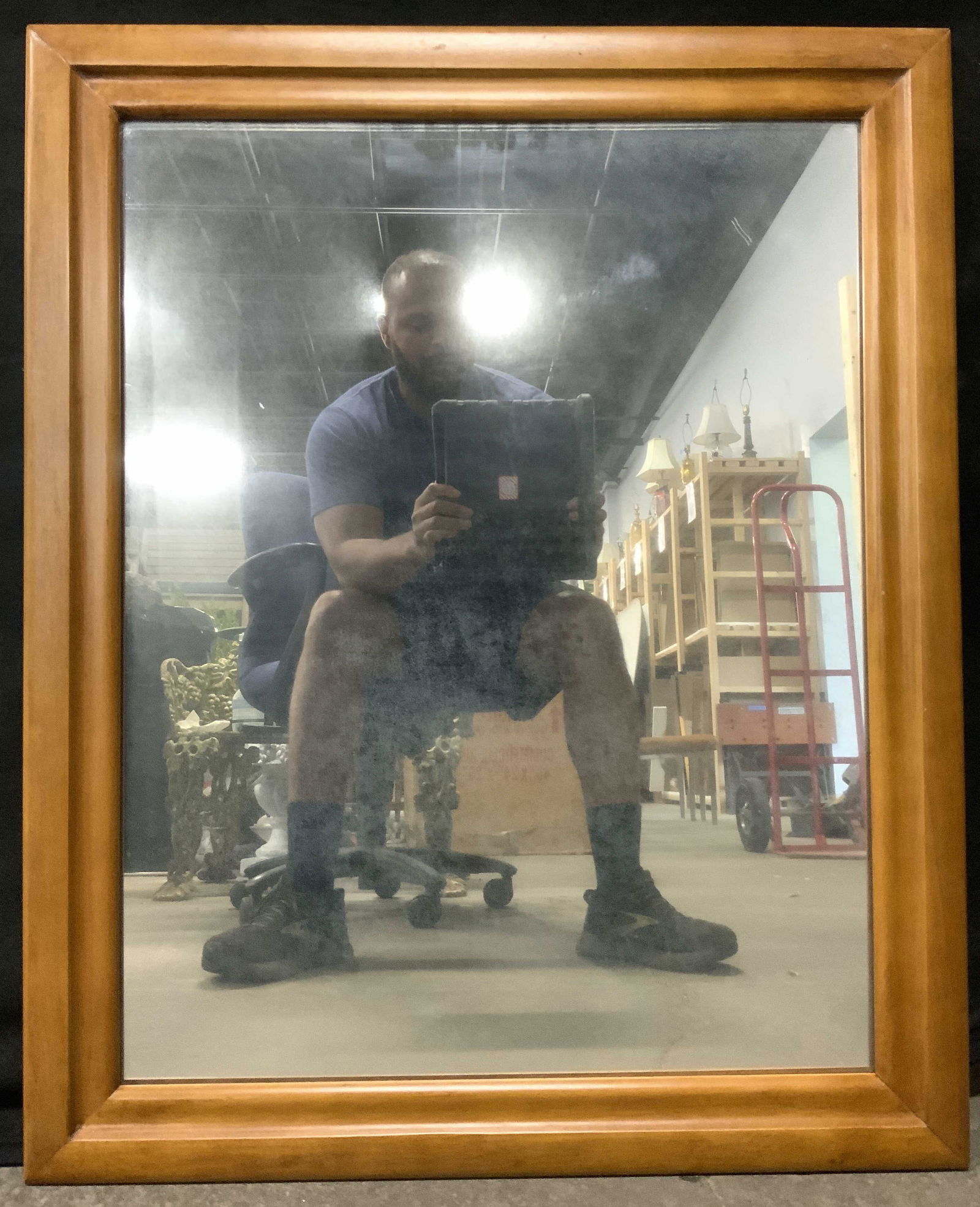 Wood Frame Rectangular Wall Mirror (1 of 6)