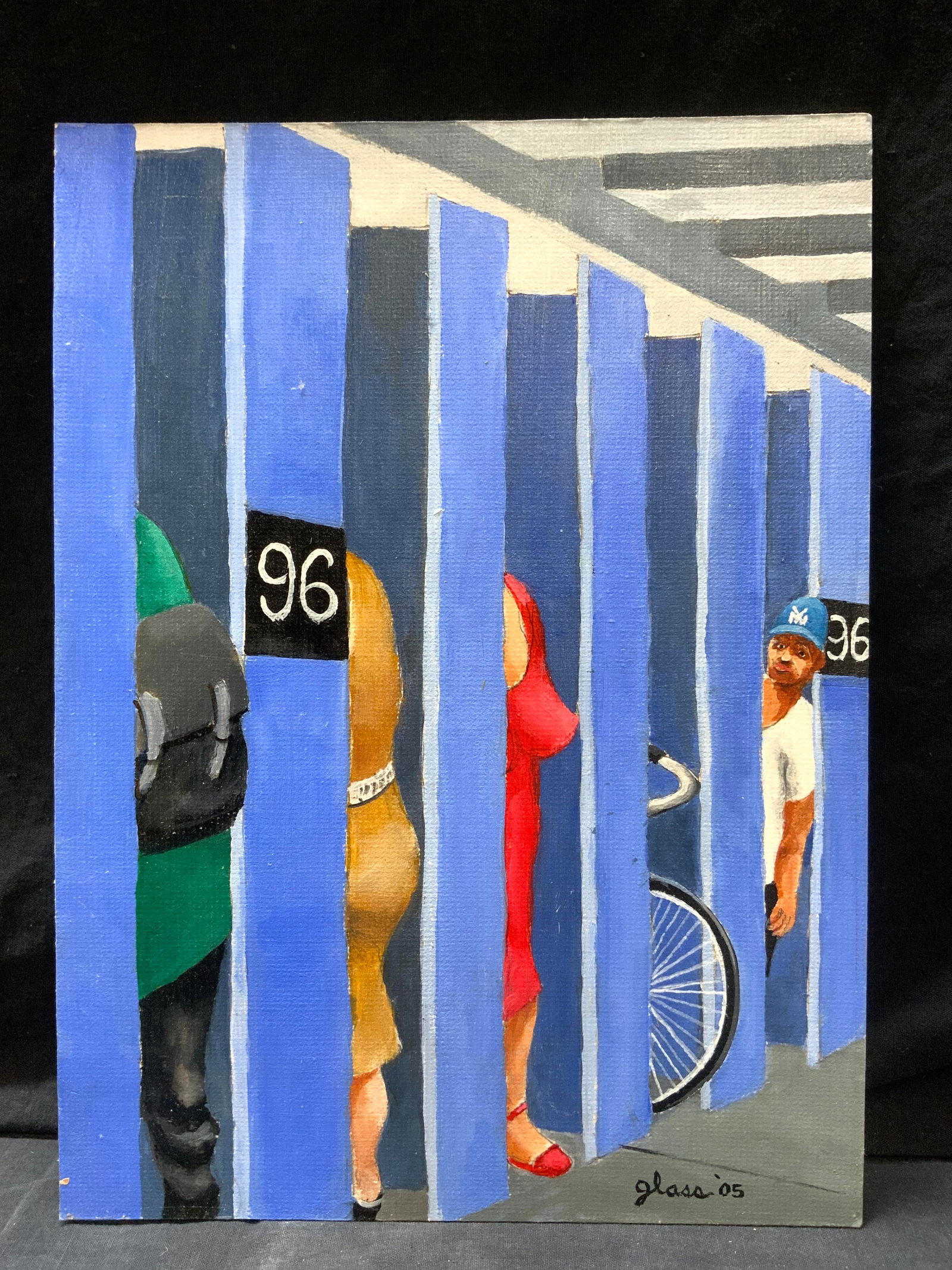 GLASS Oil On Board Figurative Painting (1 of 4)