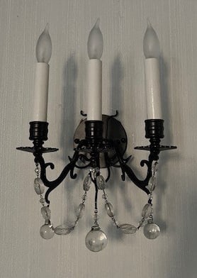 SET3 Vintage Metal & Crystal Wall Sconces (1 of 10)
