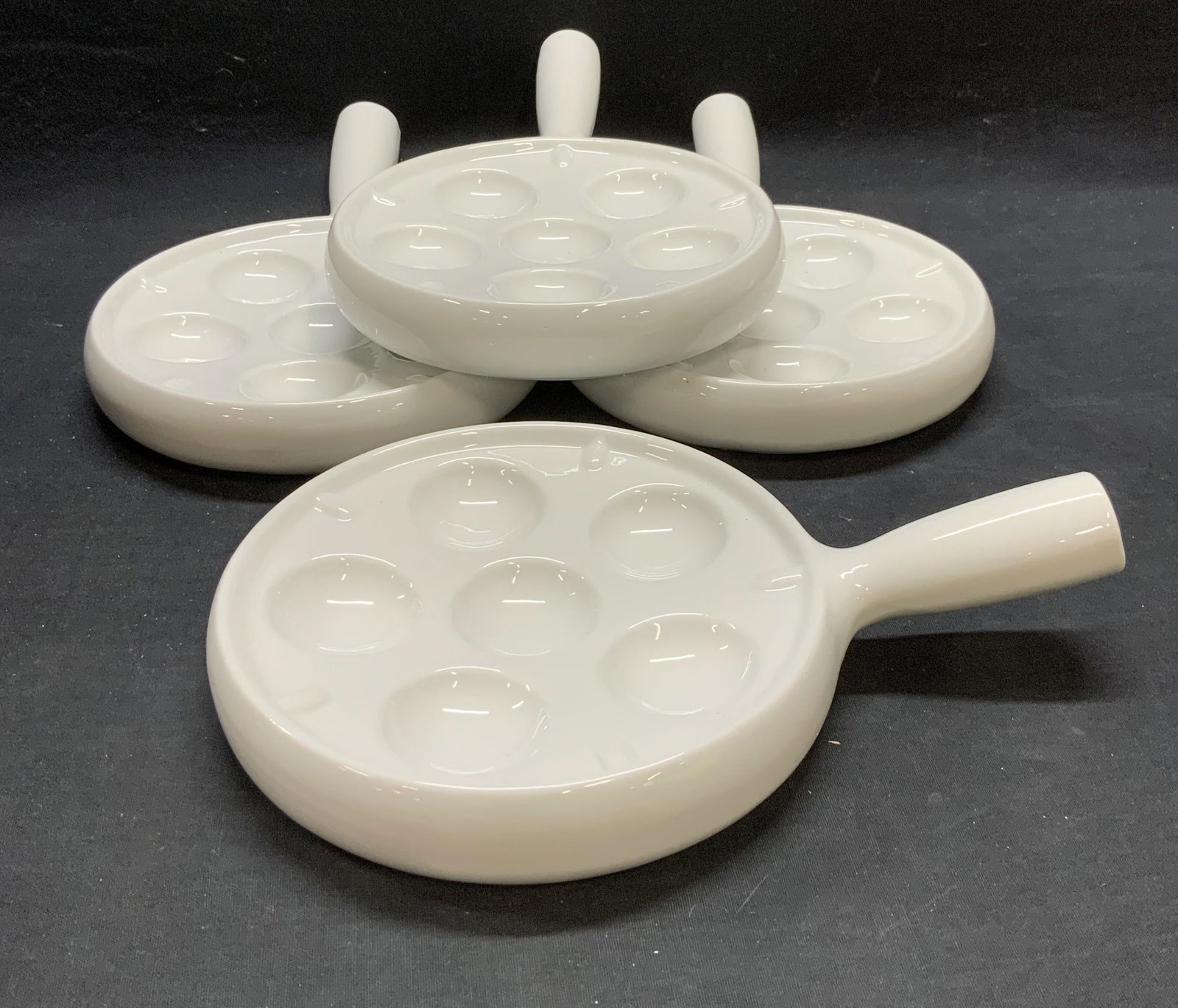 Set 4 CAC China Porcelain Escargot Dishes (1 of 7)