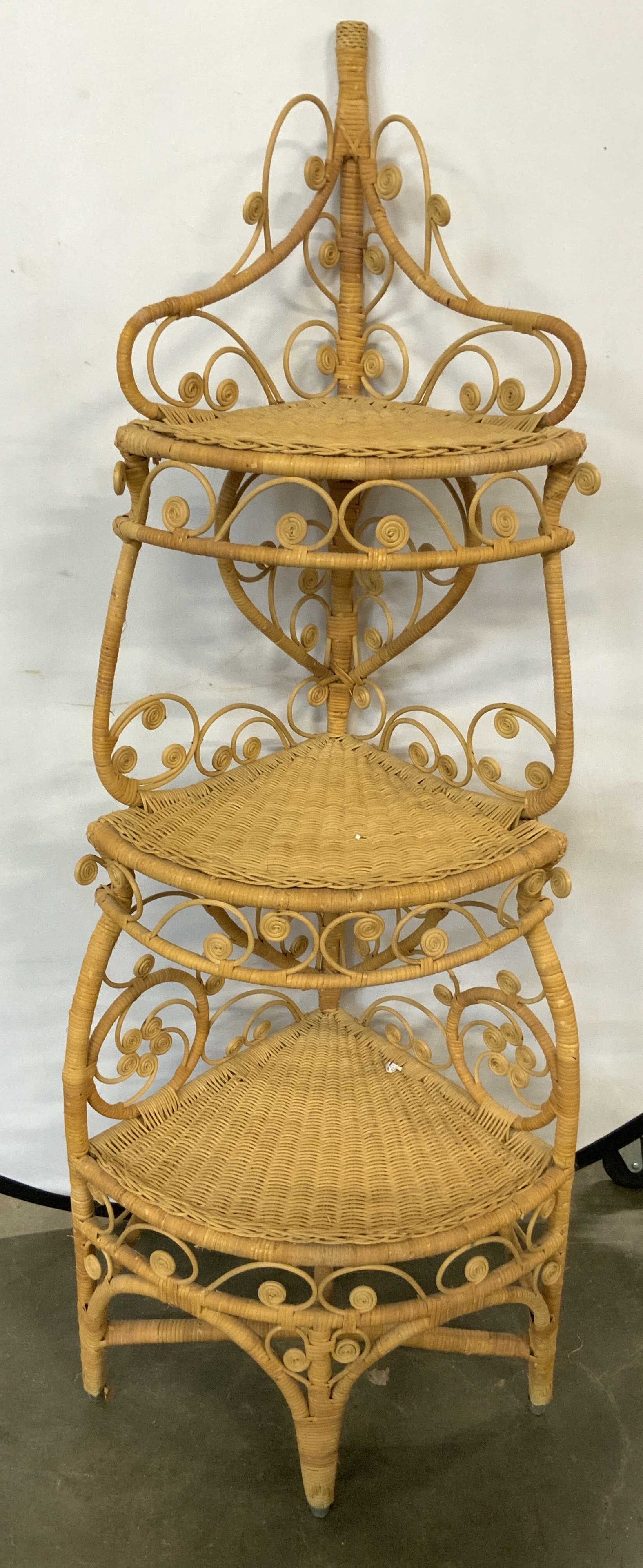 3 Tier Woven Wicker Corner Bakers Rack (1 of 7)