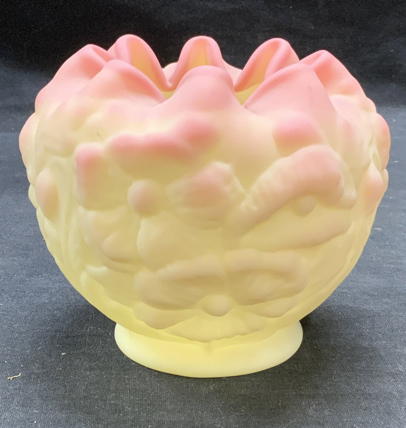 Vntg Fenton Pink Satin Glass Floral Vase (1 of 5)