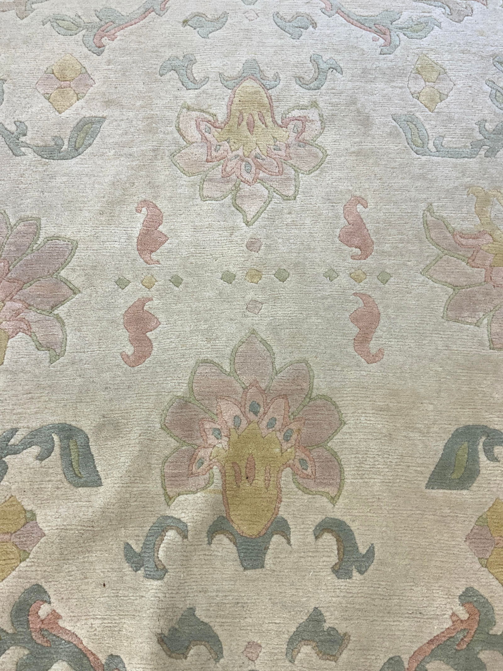 Oversized Handmade Fringed Wool Pile Rug (1 of 9)