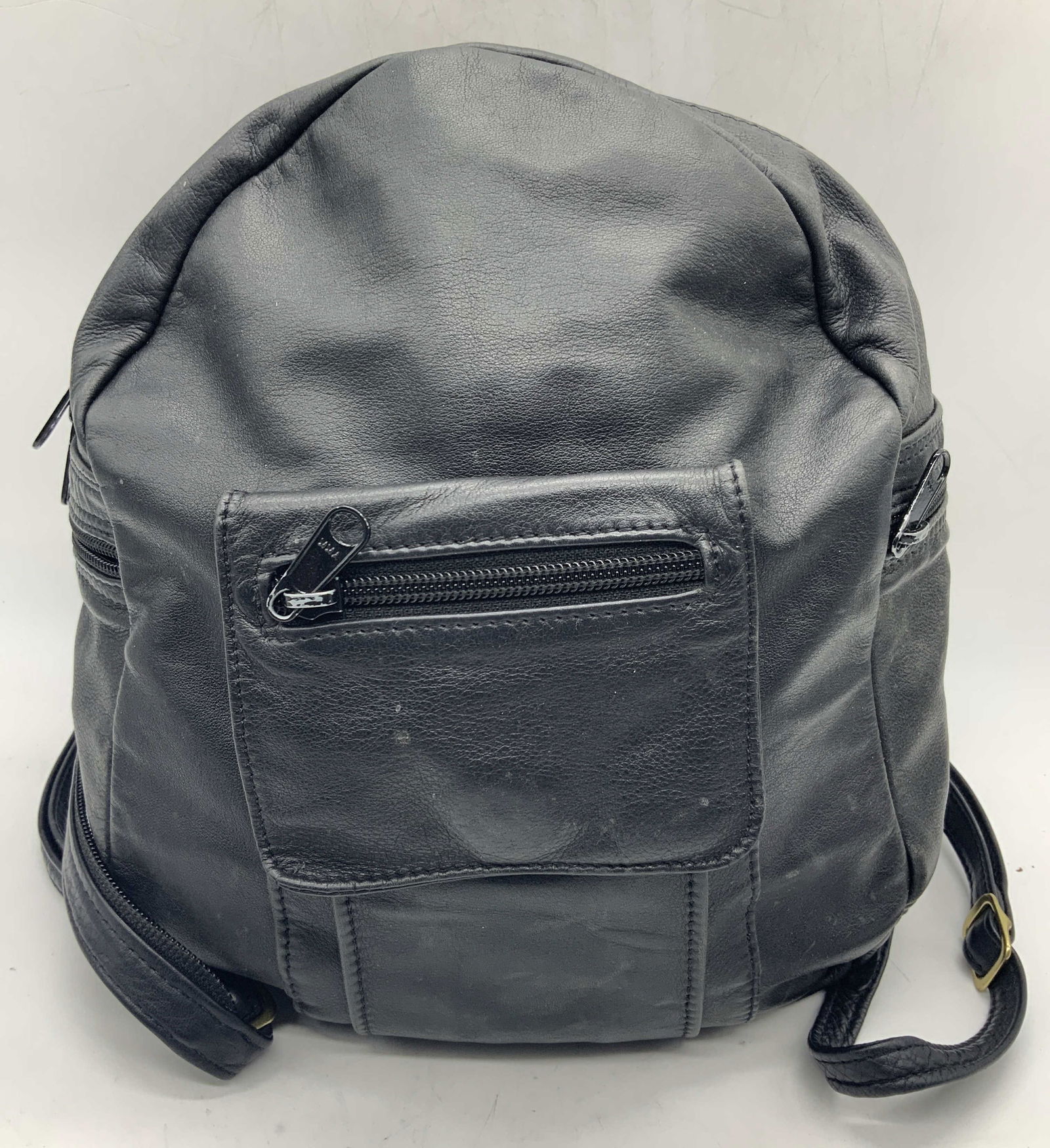 D.Onofrio Black Leather Backpack Bag (1 of 9)