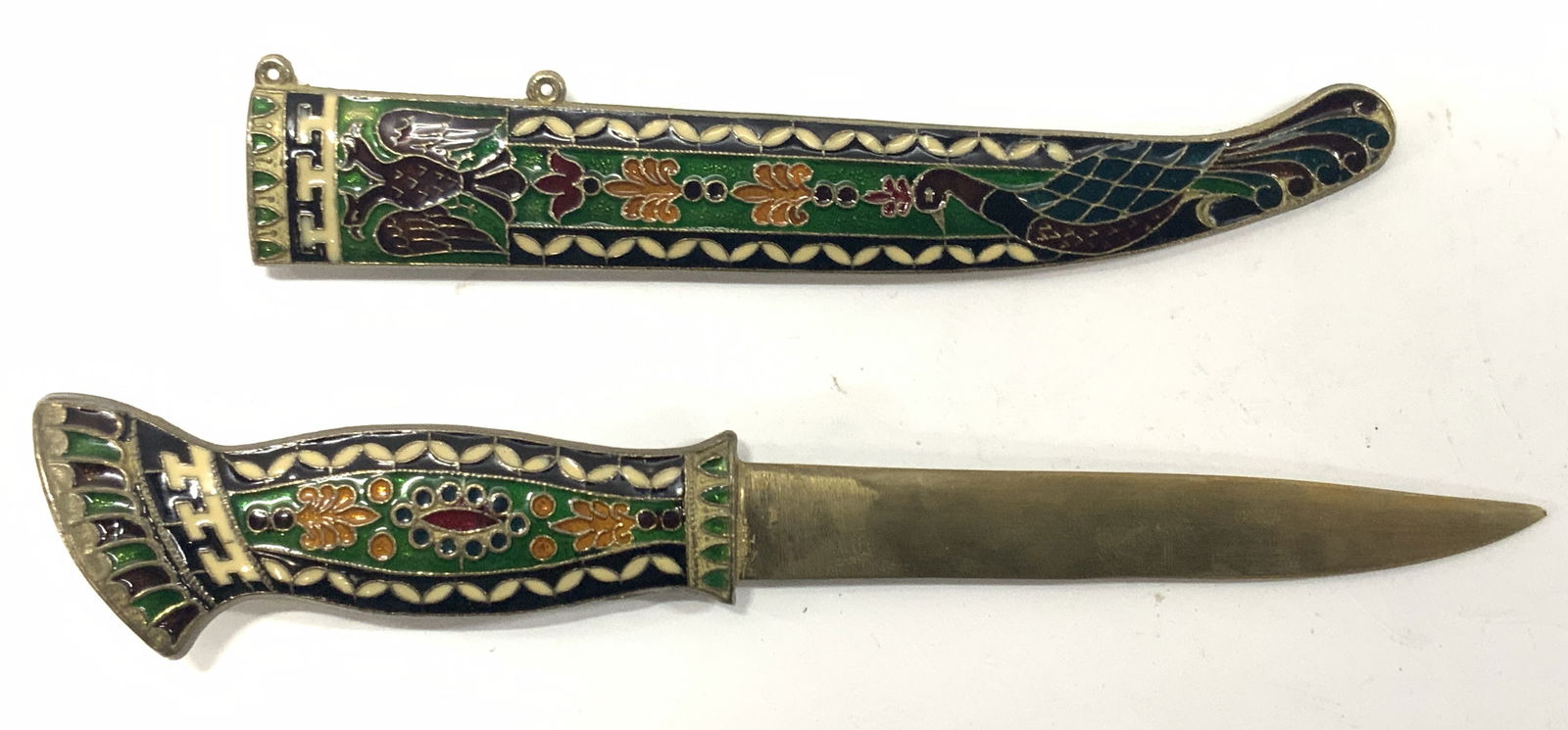 Russian Brass & Enamel Cloisonne Letter Opener (1 of 13)