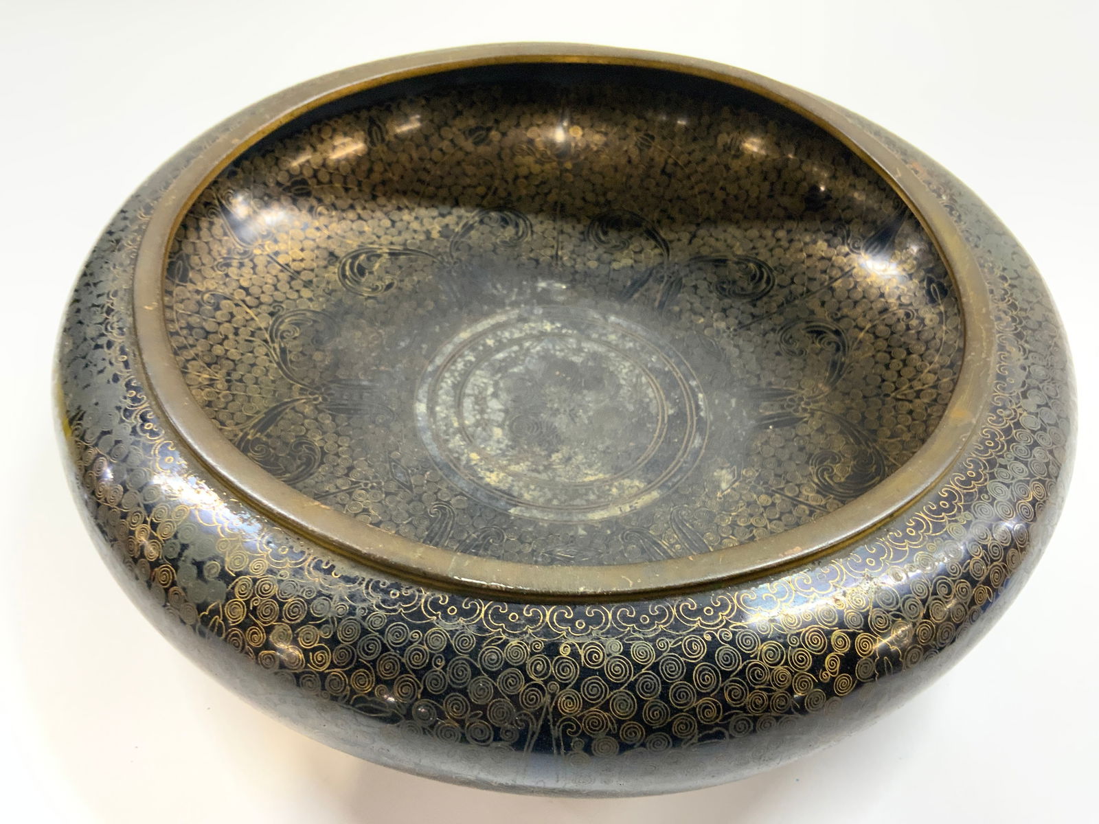 Vintage Asian Cloisonne & Brass Bowl Vessel (1 of 6)