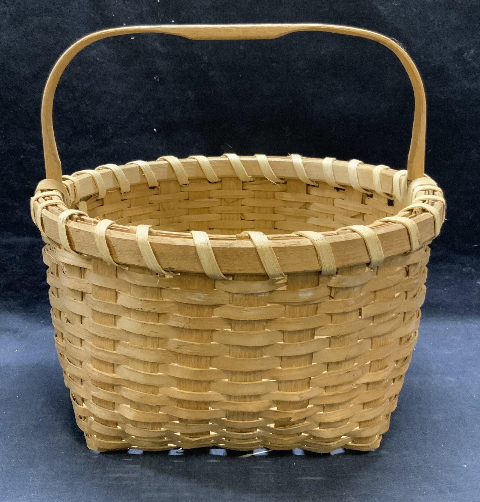 Vintage Woven Split Oak Wood Basket (1 of 6)