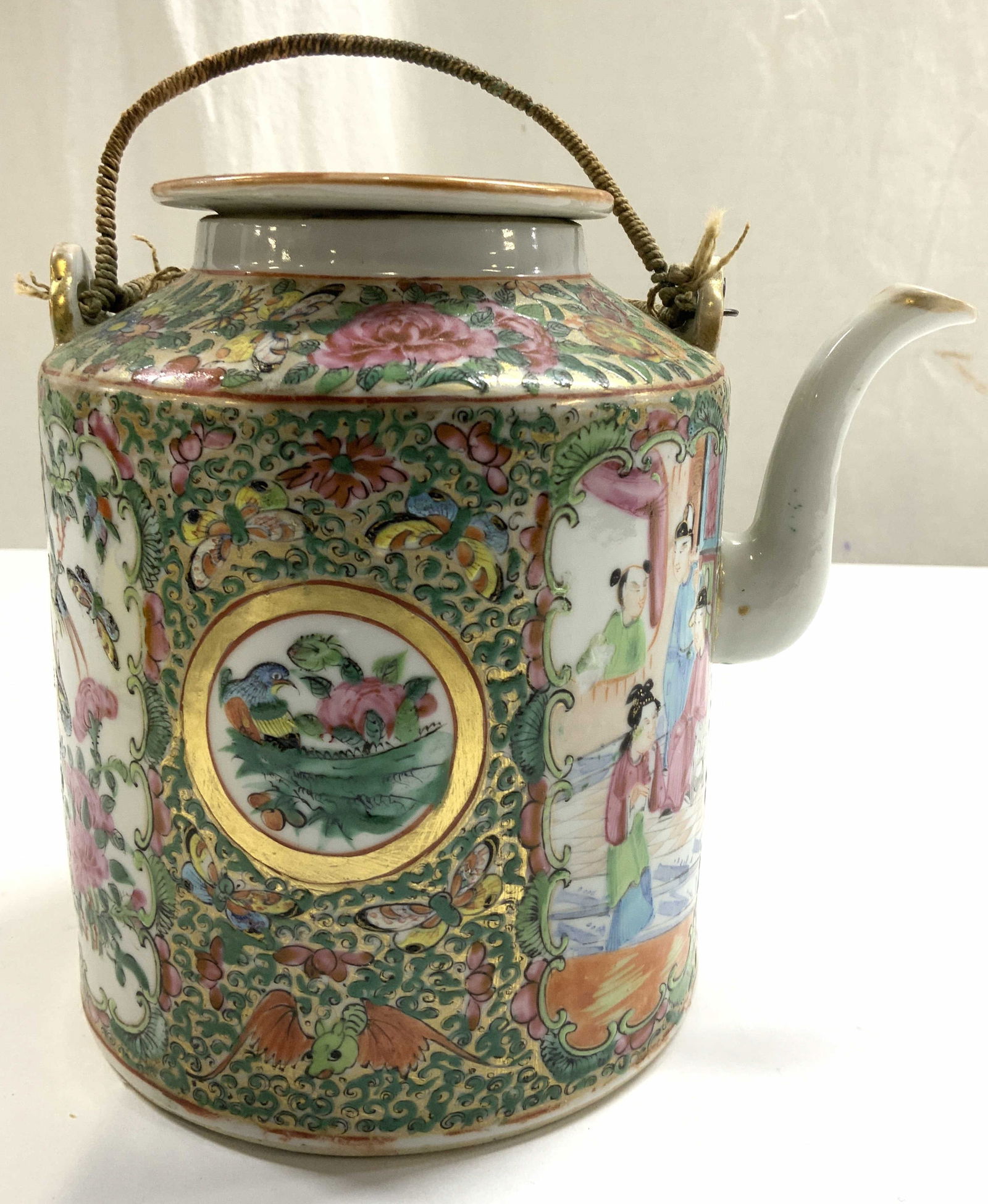 Vintage Hand Painted Asian Porcelain Teapot W Lid (1 of 8)