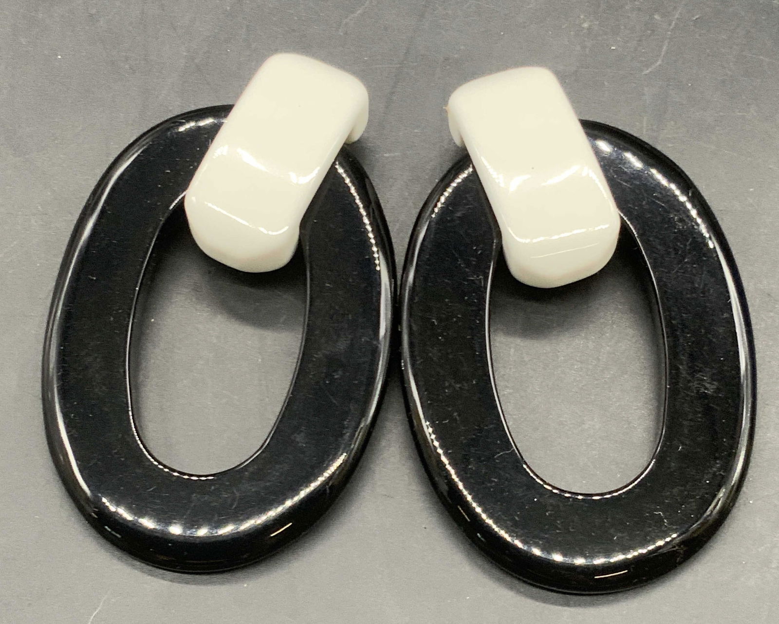 Vintage Black & White Chunky Statement Earrings (1 of 6)