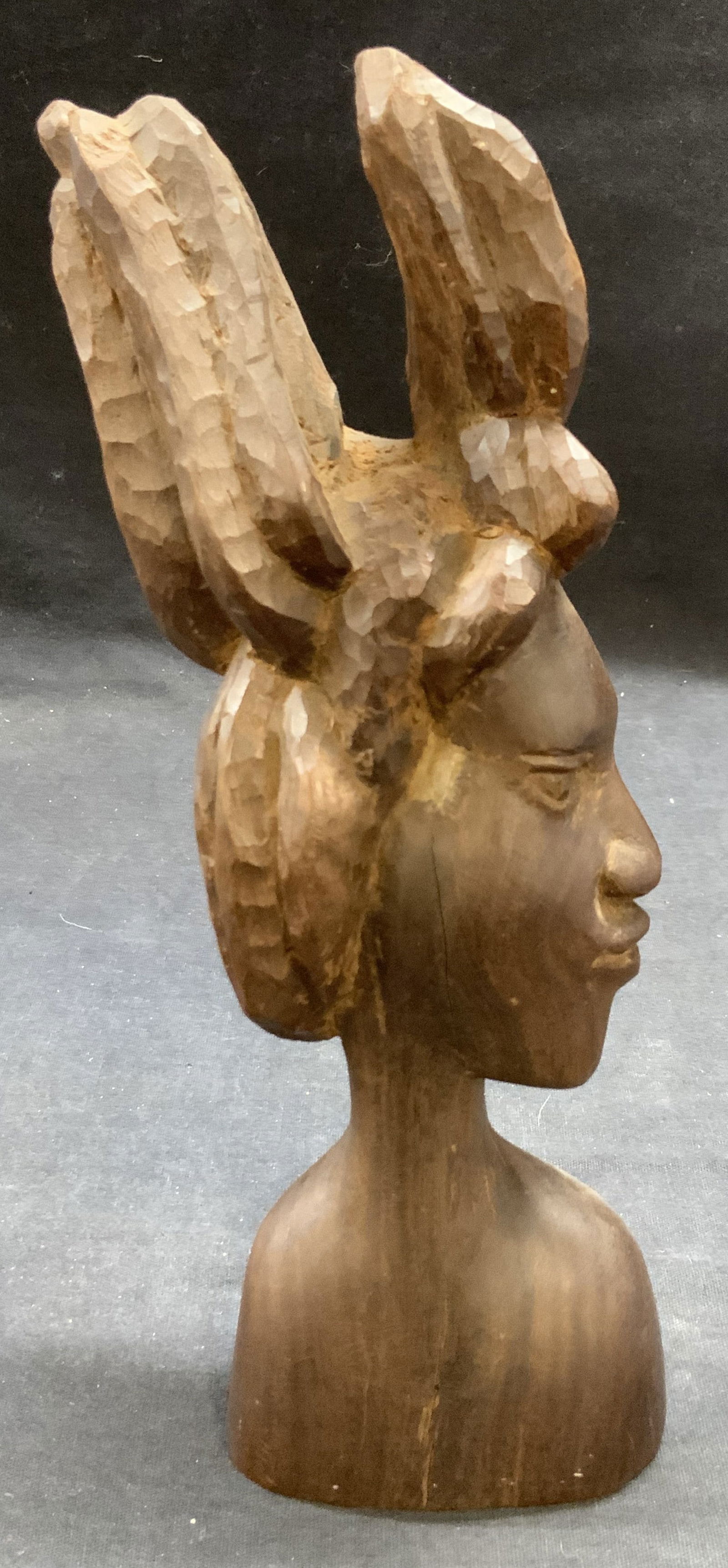 Carved Wood Tribal Figural Head (1 of 6)