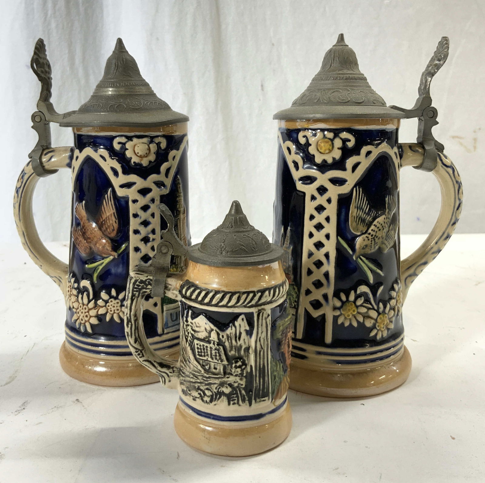 WEKARA Lot 3 Ceramic Beer Steins W Lids (1 of 8)