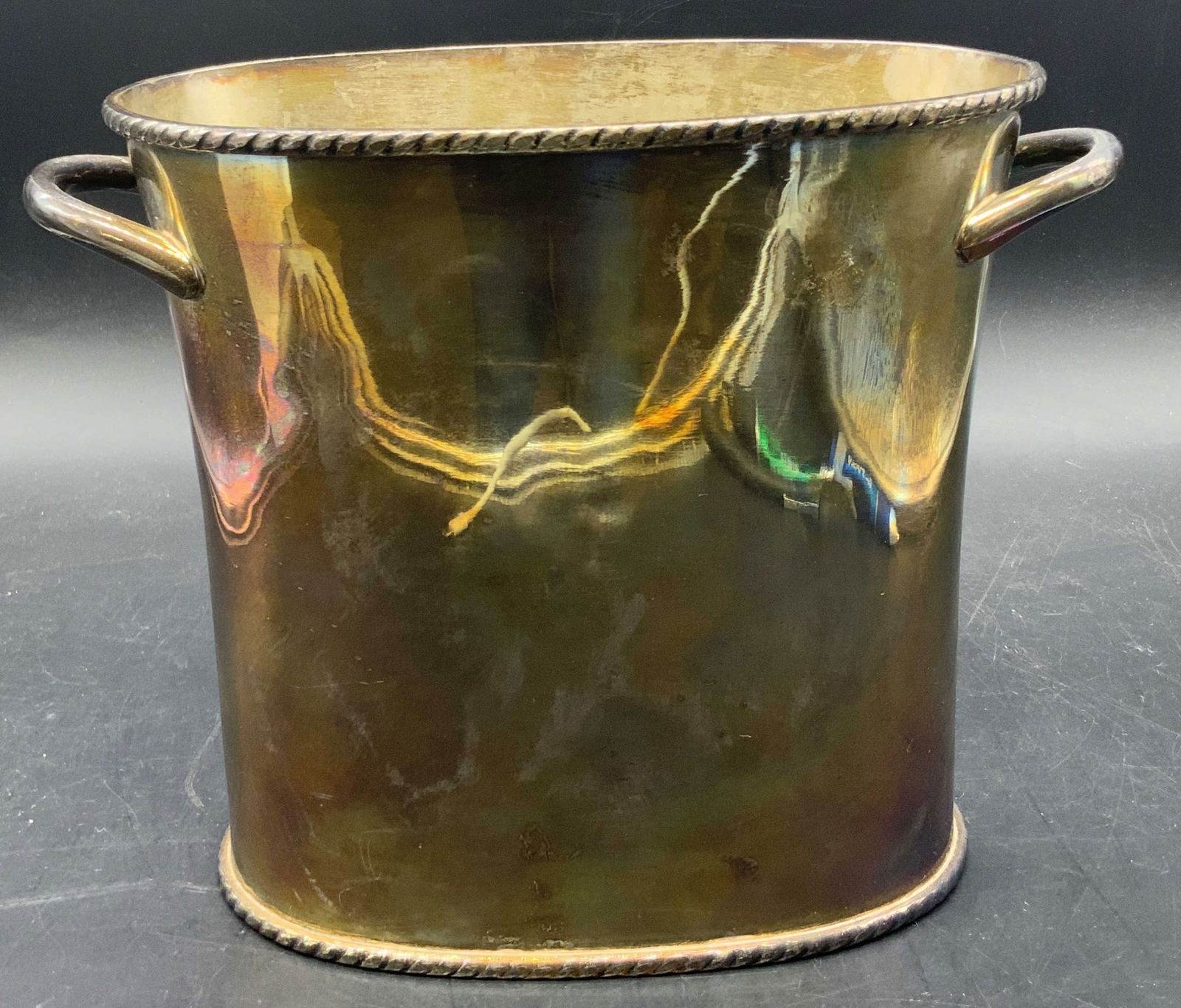 POTTERY BARN Silver Tone Metal Ice Bucket / Vessel (1 of 7)