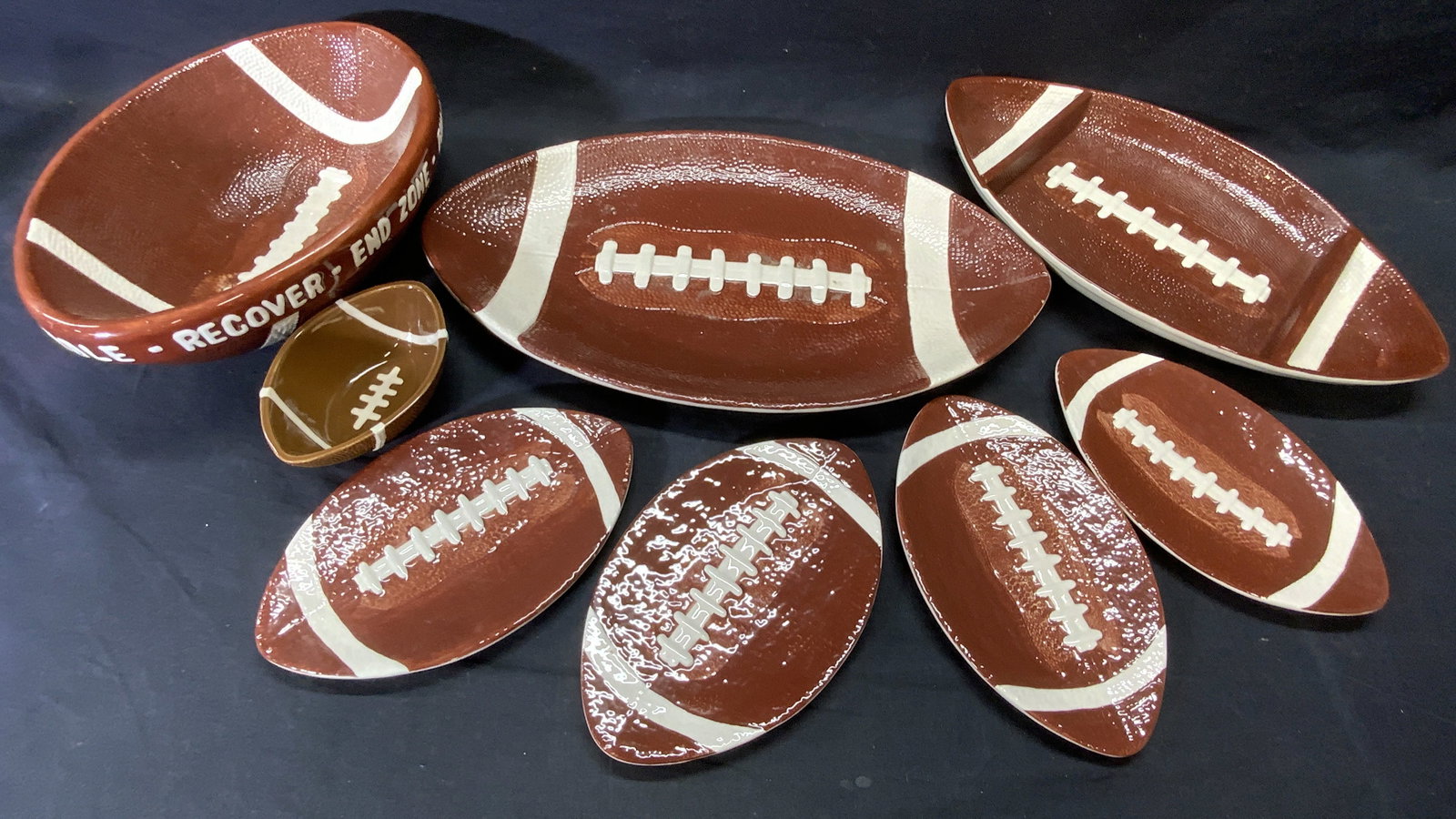 Lot 8 Football Motif Ceramic Tableware, BW + (1 of 9)
