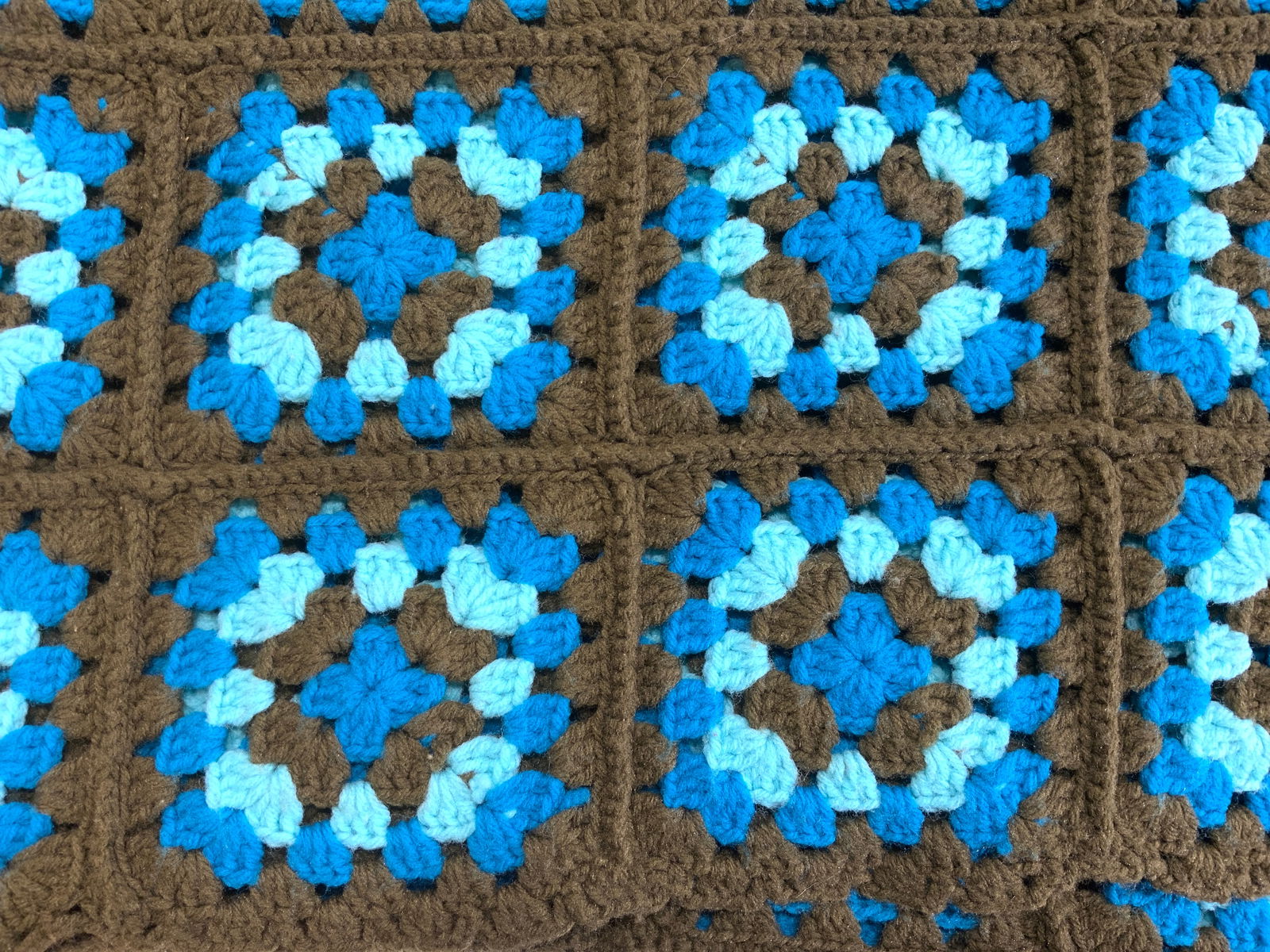 Vintage Hand Crochet Wool Afghan Blanket (1 of 8)