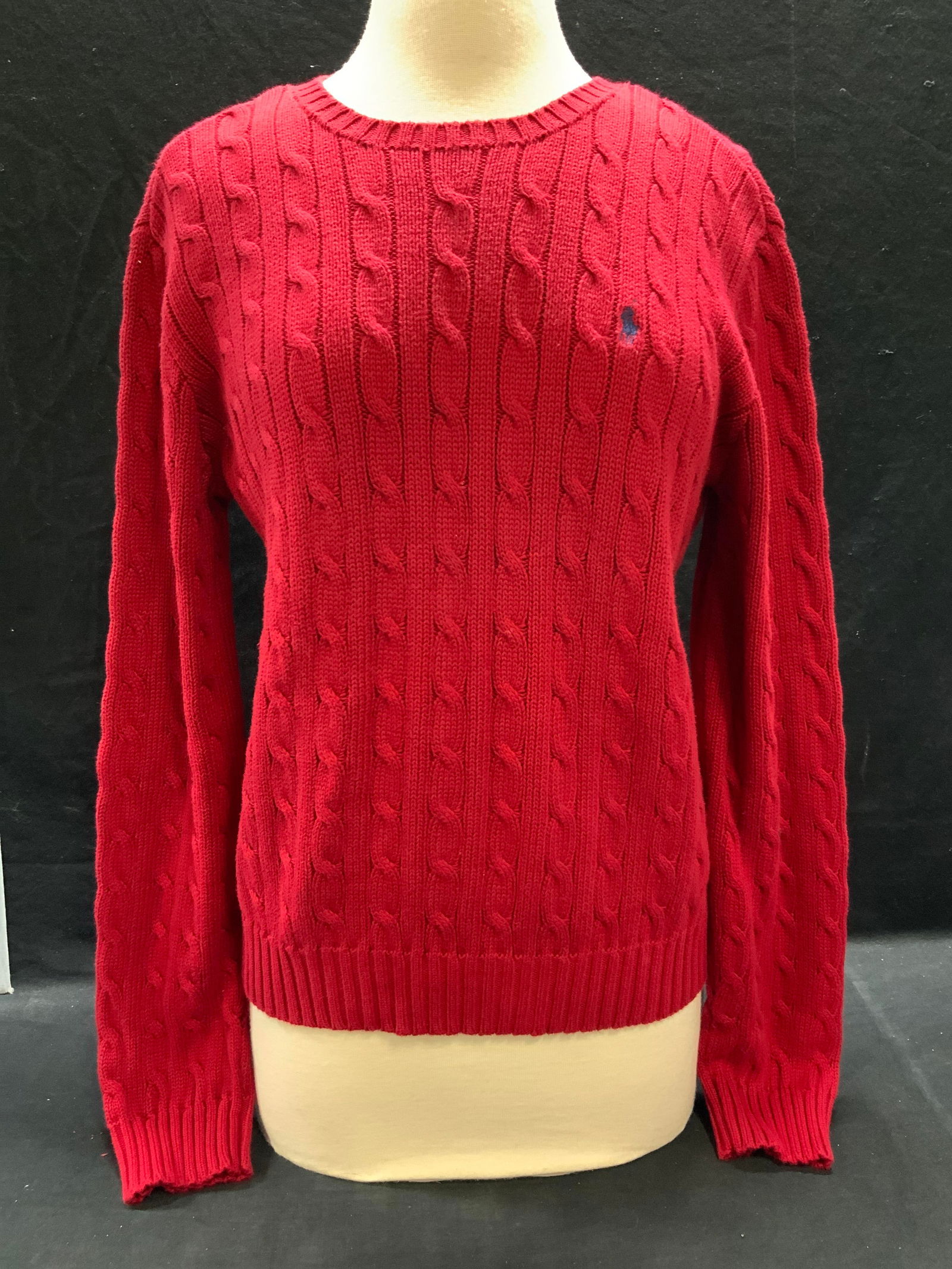 Ralph Lauren Red Cotton Cable Sweater (1 of 6)