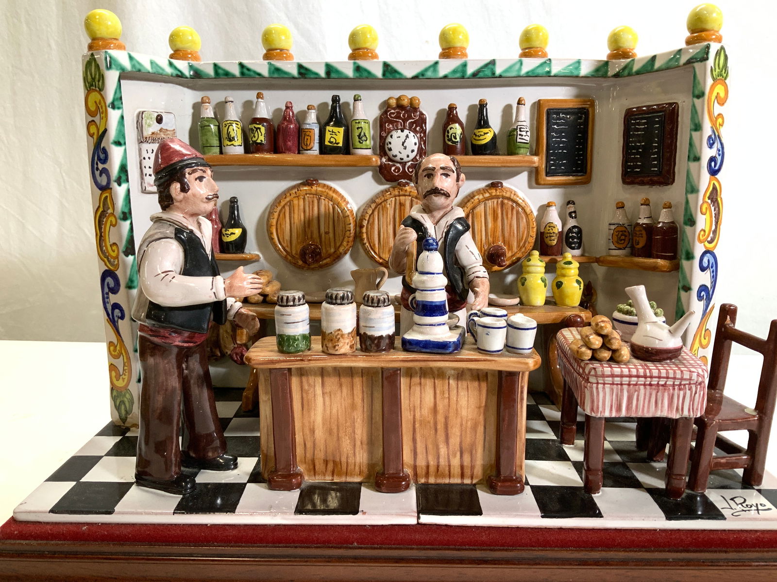 J. Royo Sgn Handmade Porcelain Cafe Kitchen Scene (1 of 12)