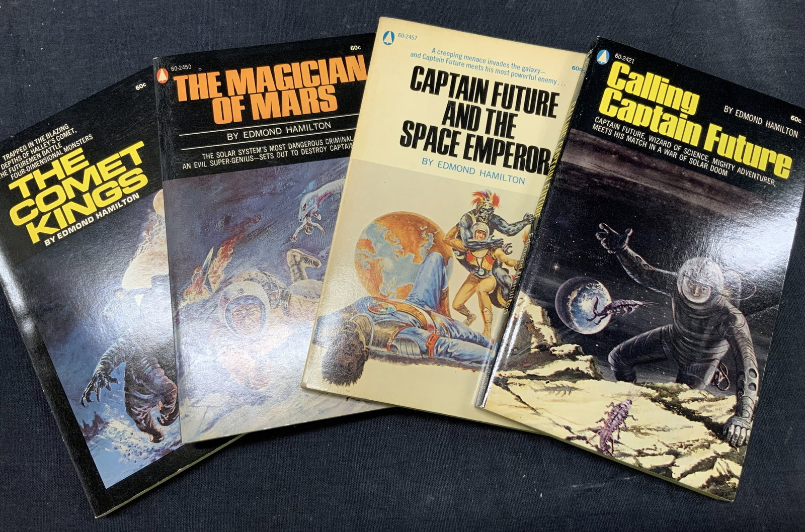 4 Book Bundle Edmund Hamilton Collectibles 1940s: The Comet Kings by Edmund Hamilton, published by Better Publications. 1942 The Magician of Mars by Edmund Hamilton, published by Better Publications.1941 Captain Future and the Space Emperor by Edmund