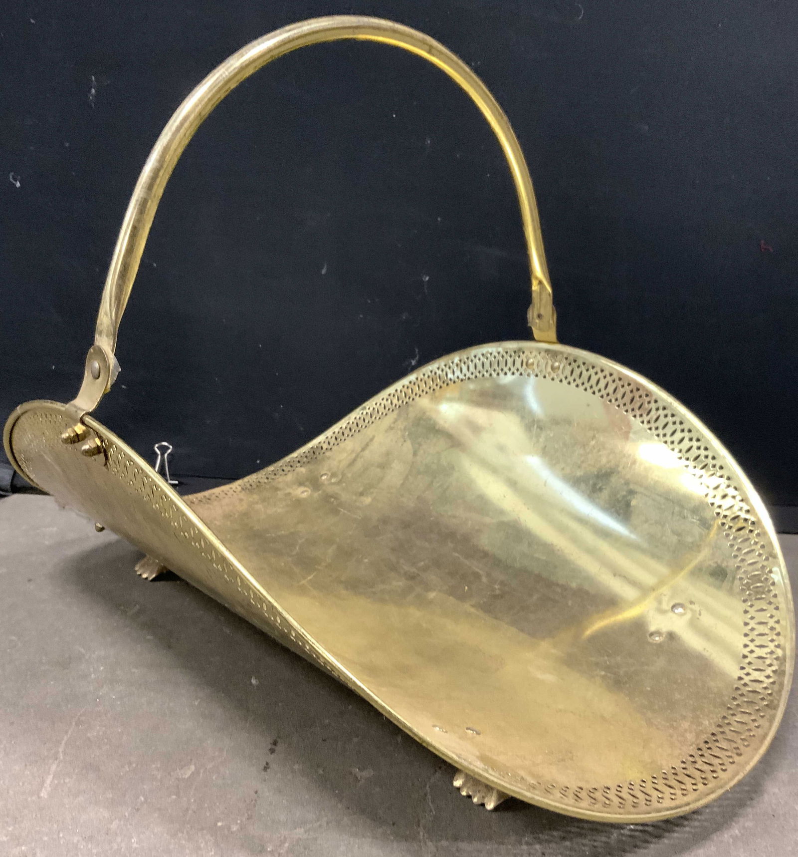 Vintage Gilt Metal Firewood Log Holder (1 of 6)