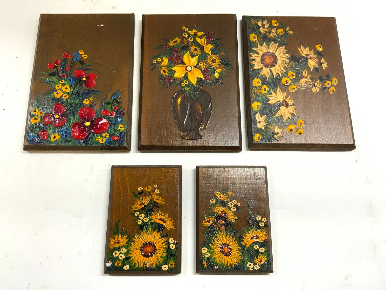 MACLEAY Signed Lot 5 Hand Painted Wood Blocks (1 of 8)