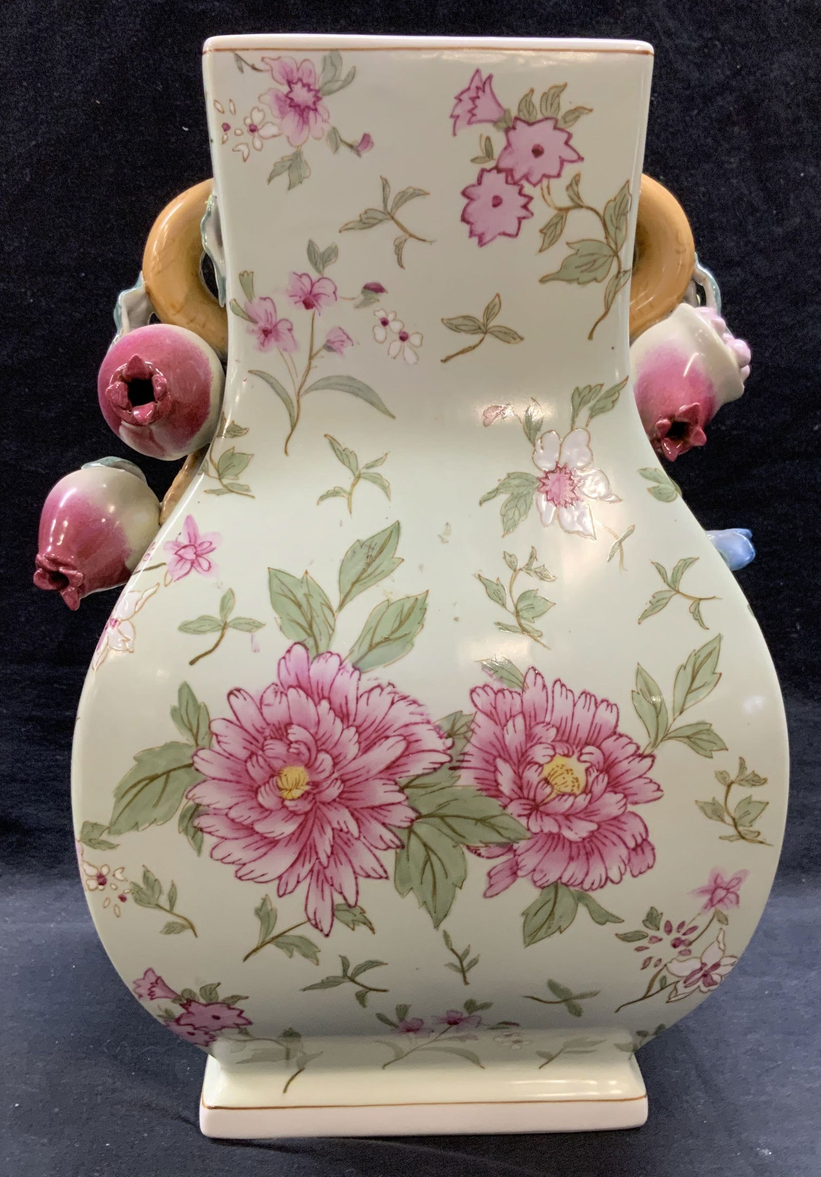 Chrysanthemum Chinese Porcelain Fang Hu Vase (1 of 8)