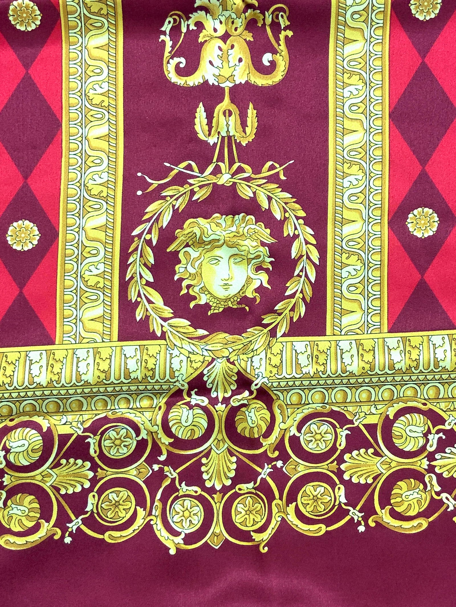 Baroque Medusa Silk & Wool Shawl w Tassels (1 of 10)