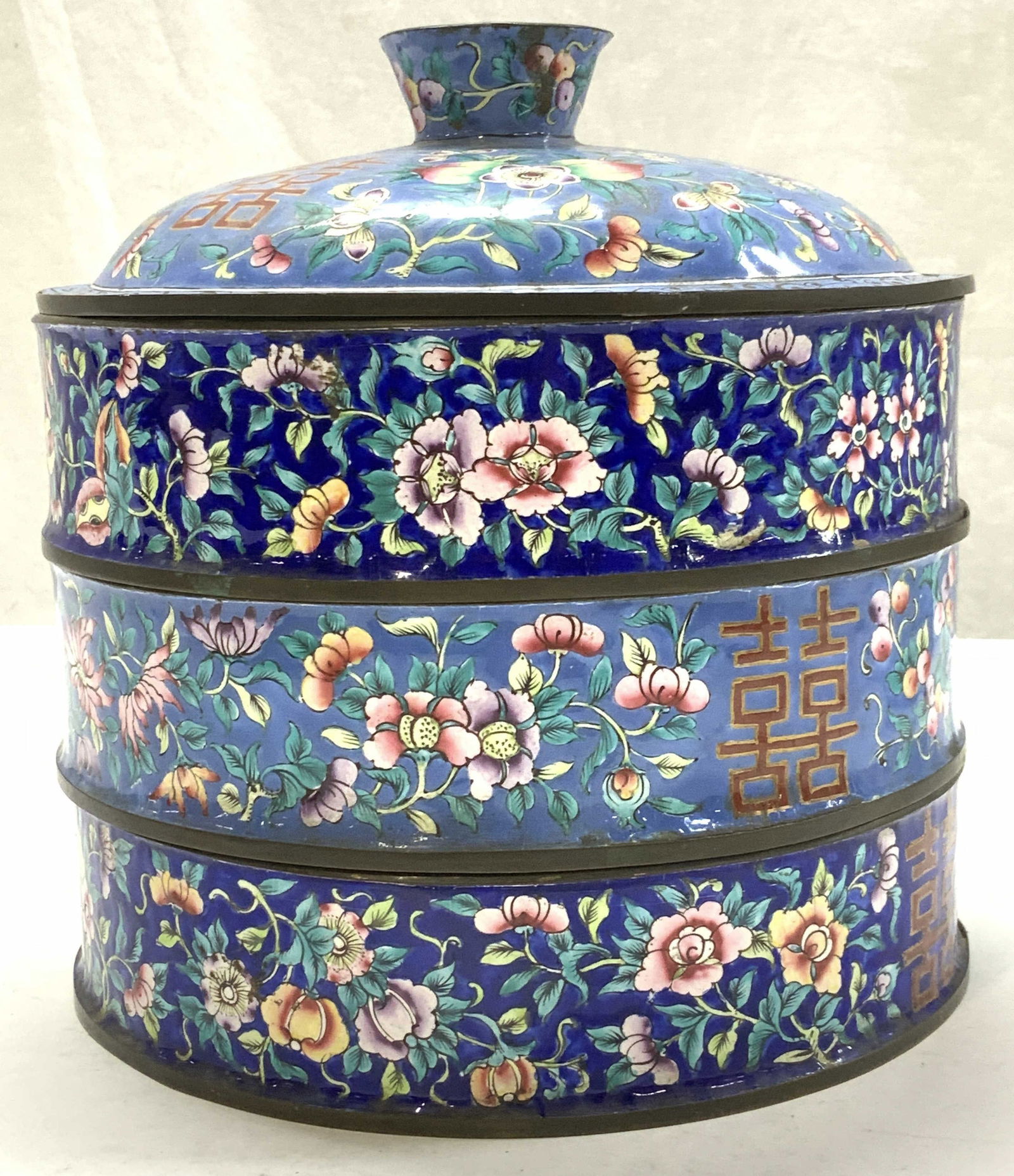 Chinese Canton Enamel 3-Tier Bento Box (1 of 9)