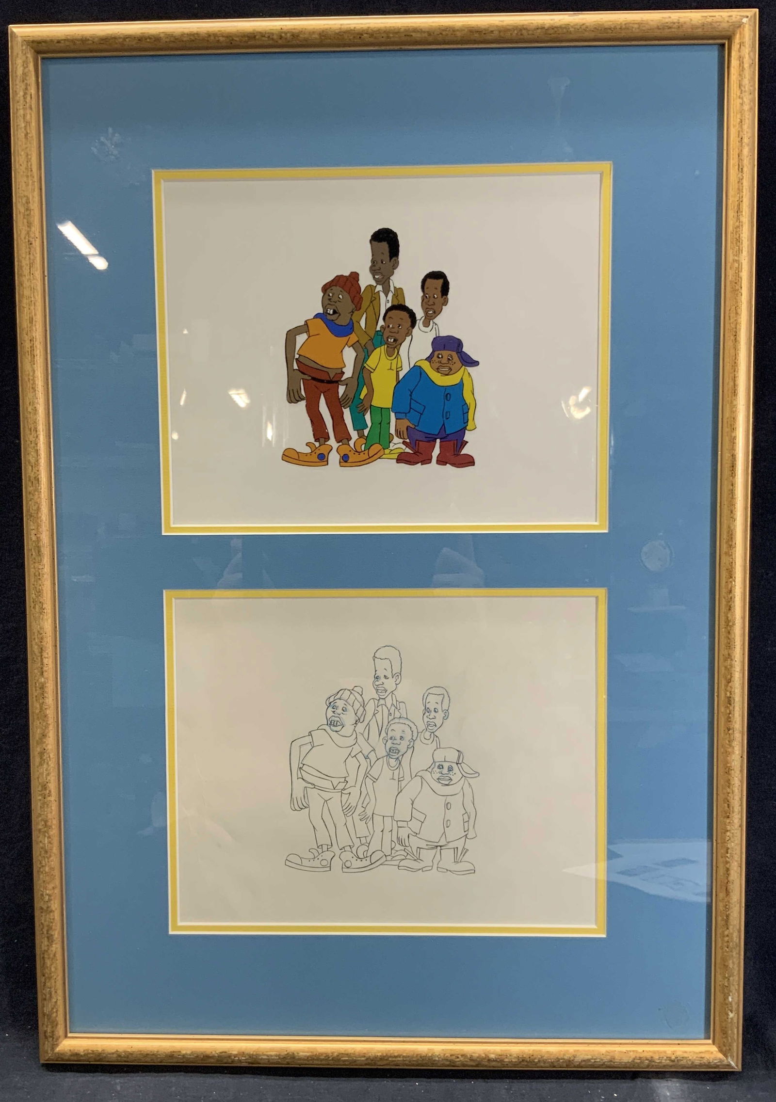 Fat Albert Framed Animation Cel. With Line Drawing (1 of 12)