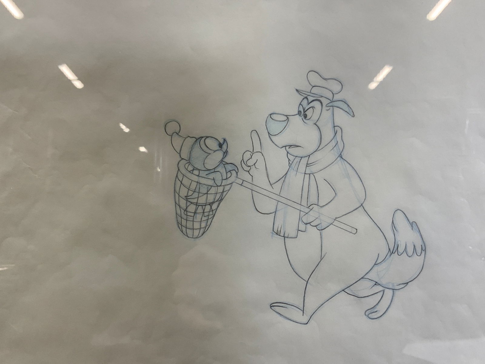 Framed Animation Line Drawing Smedley the Bear (1 of 12)