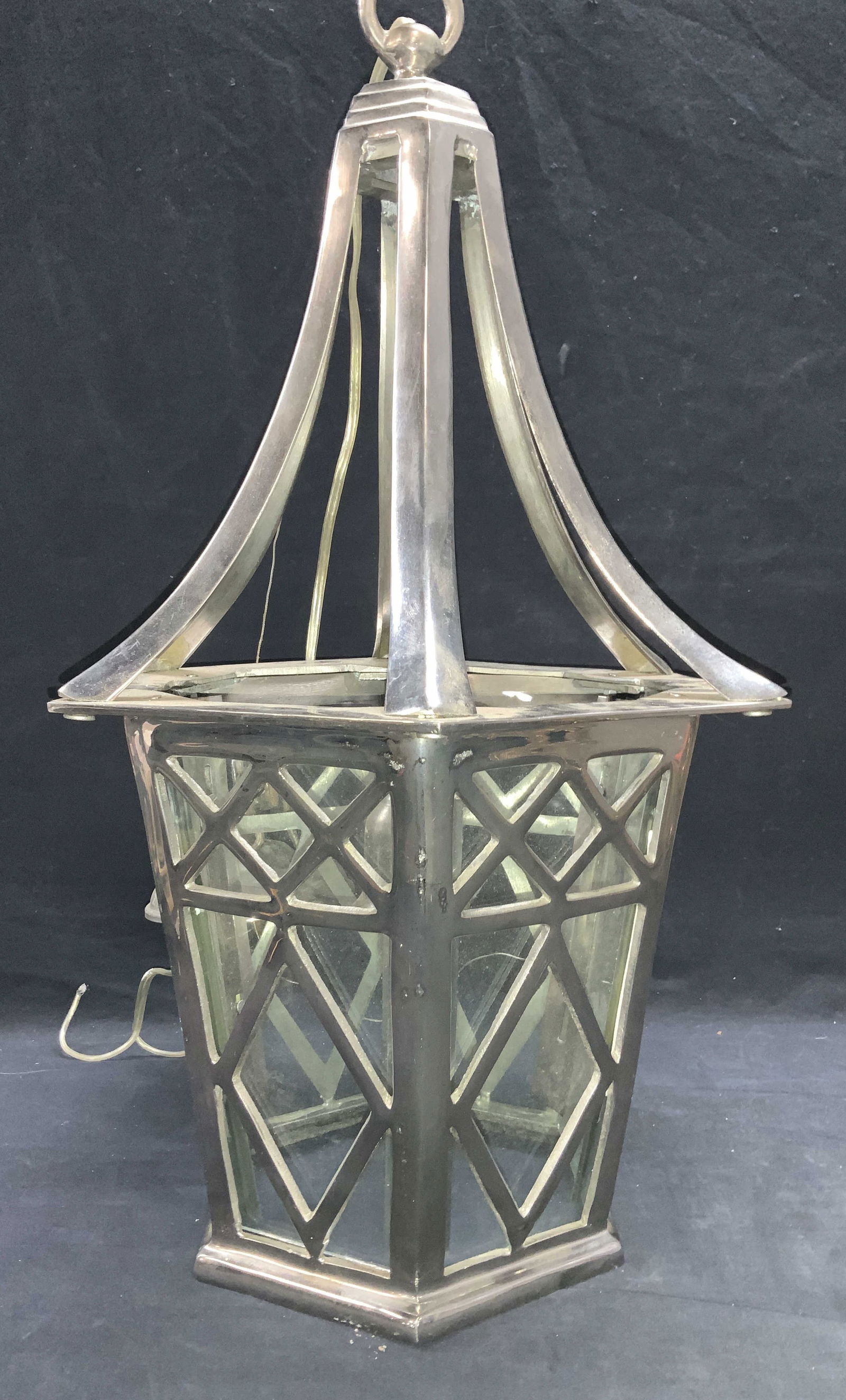 Silver Plated Brass Pendant Ceiling Light (1 of 8)