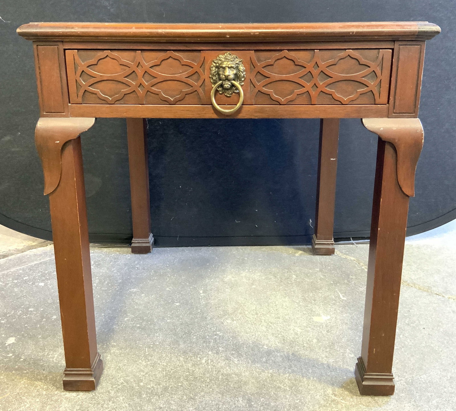 BAKER FURNITURE Carved Wood Side Table W Drawer (1 of 10)