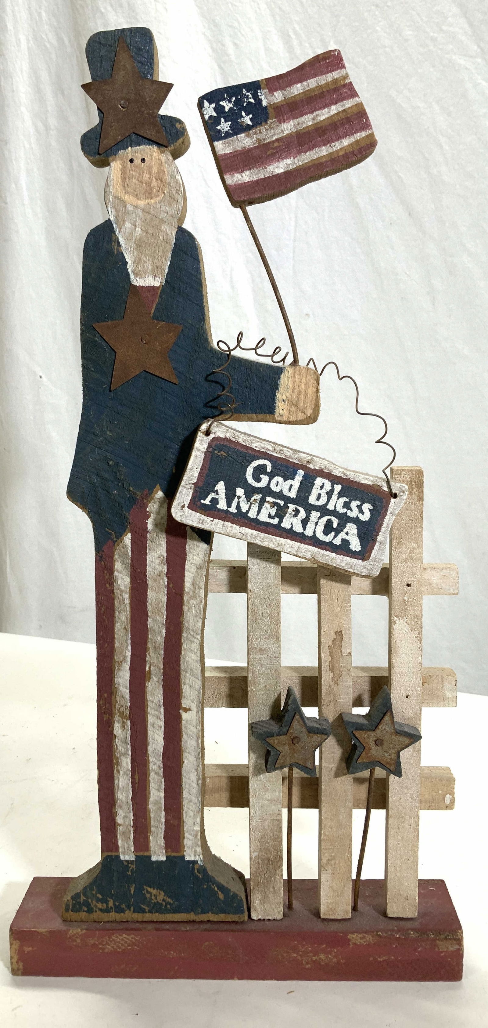 Folk Art Painted Wood Americana Statue (1 of 6)