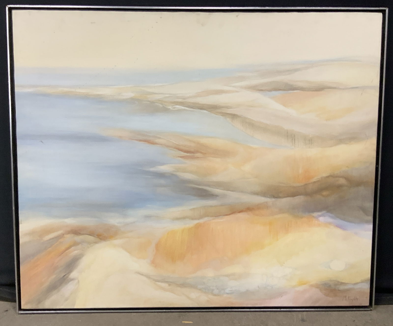 M.Kaplan Large Mid Century Abstract Painting 49x41 (1 of 11)
