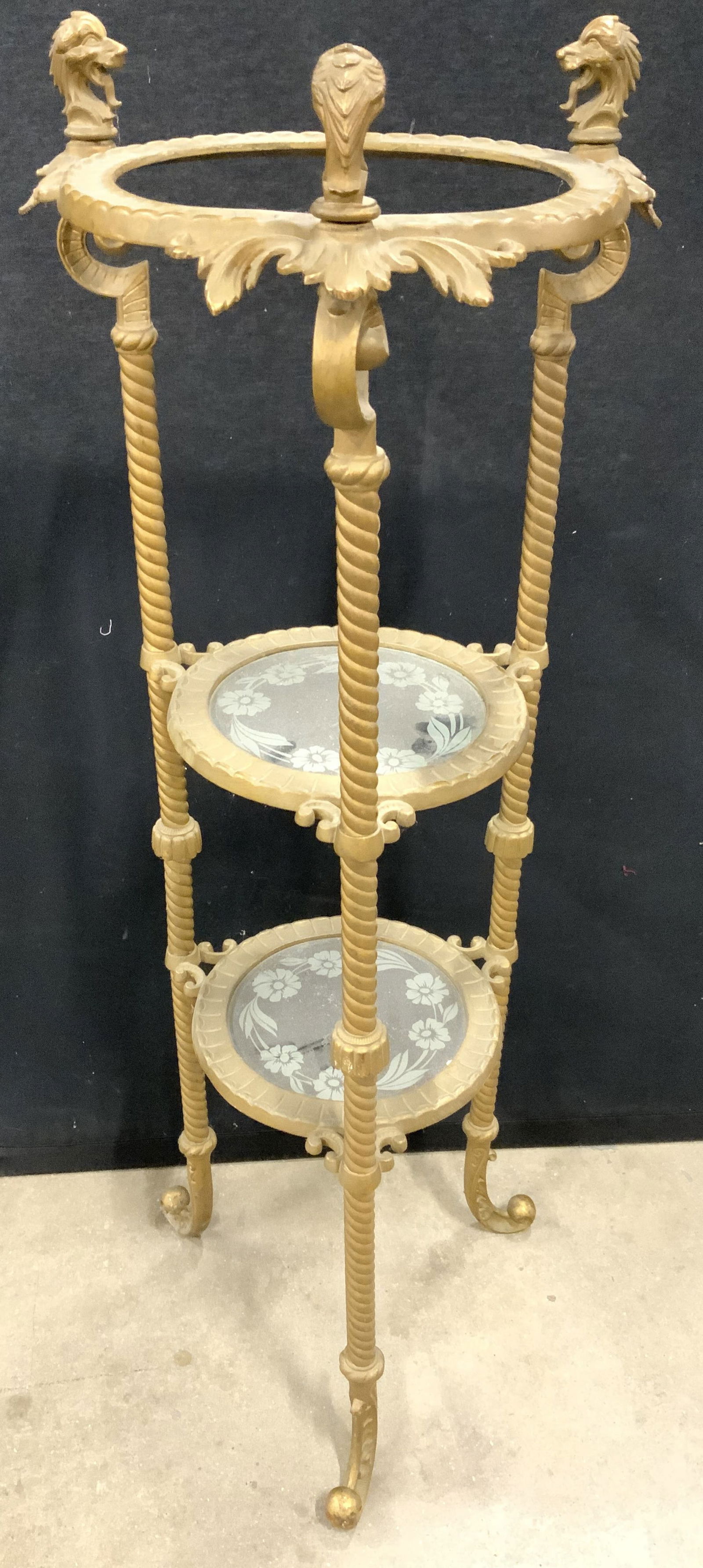 Antique Victorian Brass 3 Tier Stand (1 of 8)