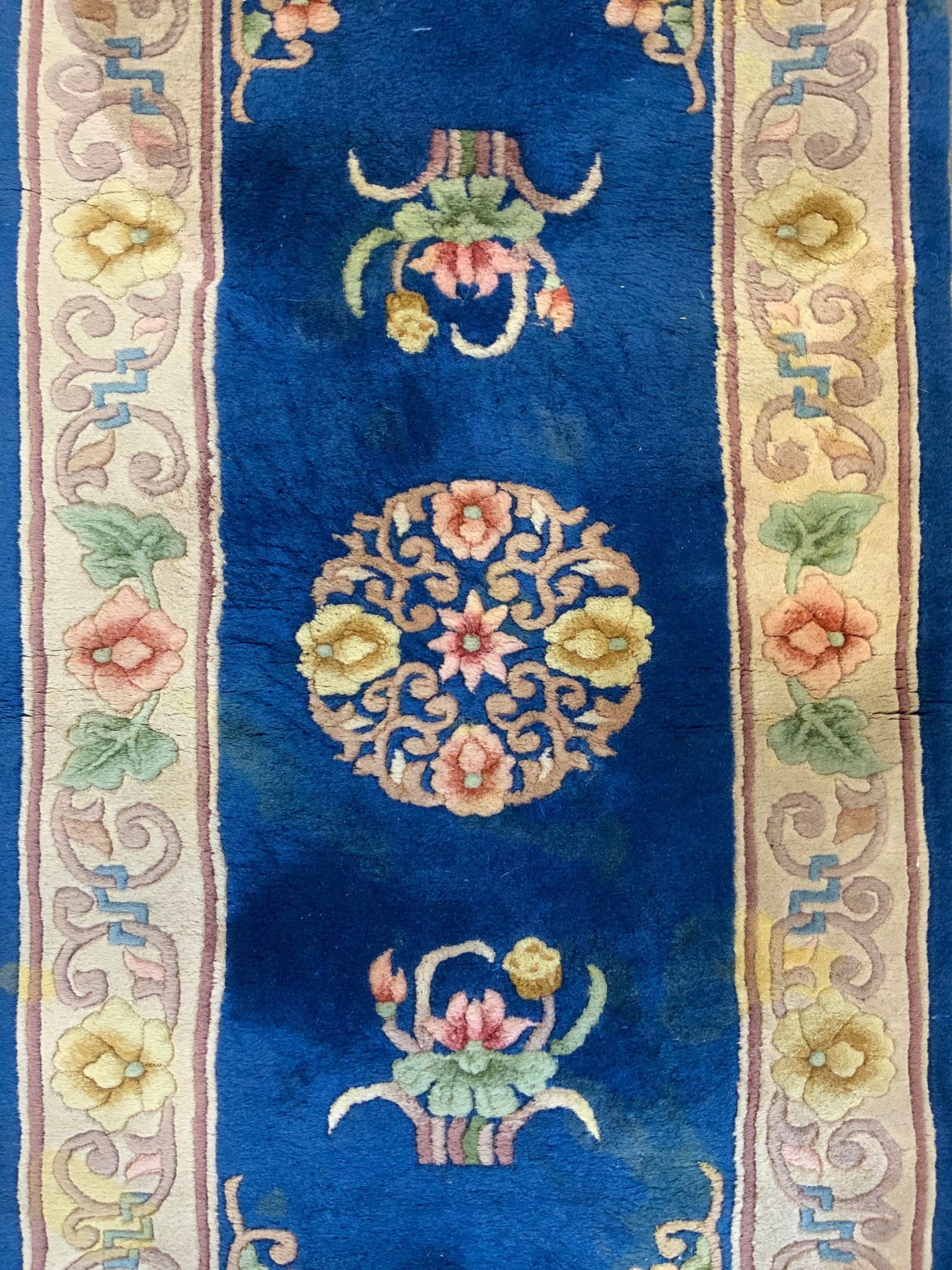 Vintage Handmade Chinese Art Deco Wool Pile Rug (1 of 9)