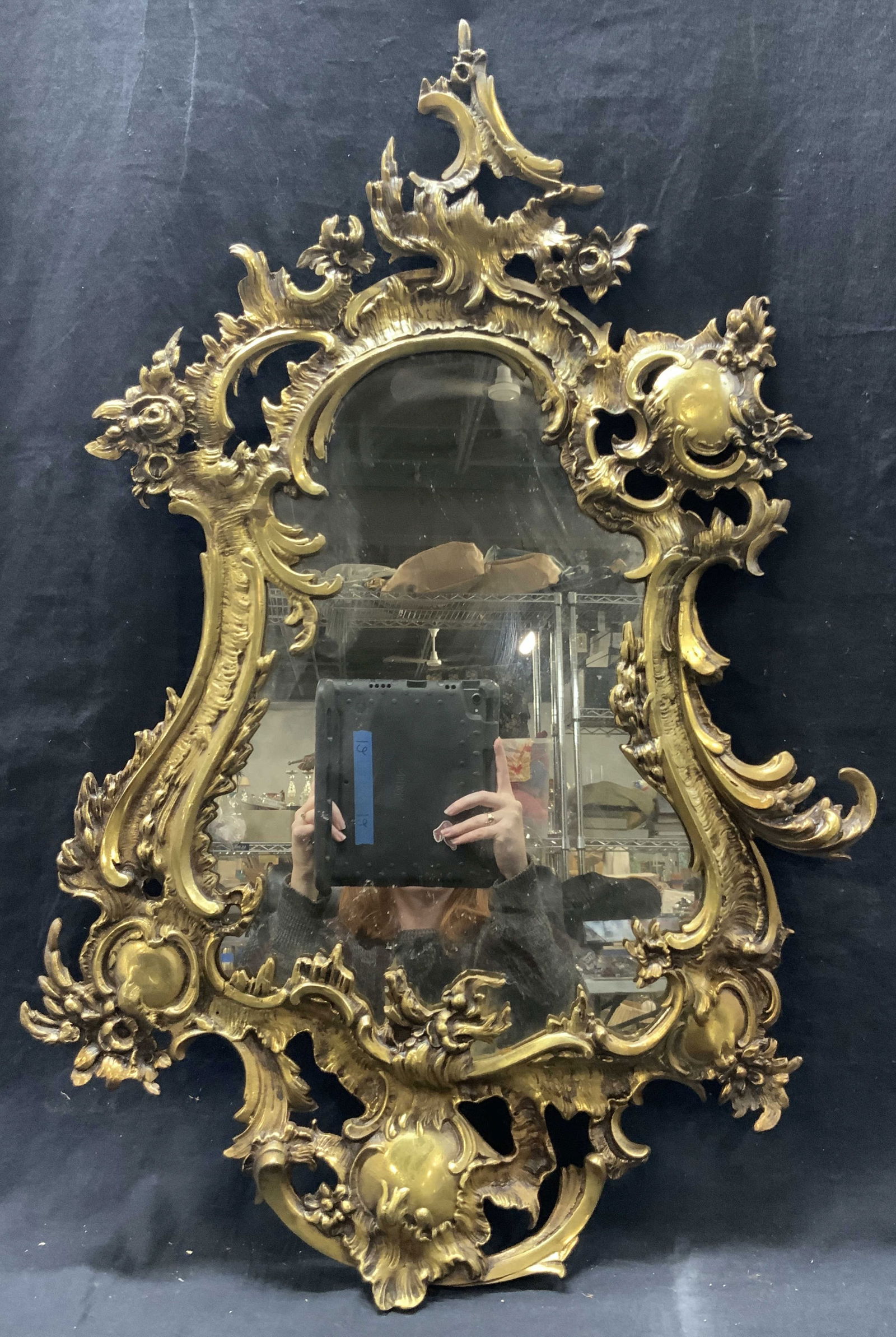 Gold Toned Metallic Ornate Floral Mirror (1 of 9)