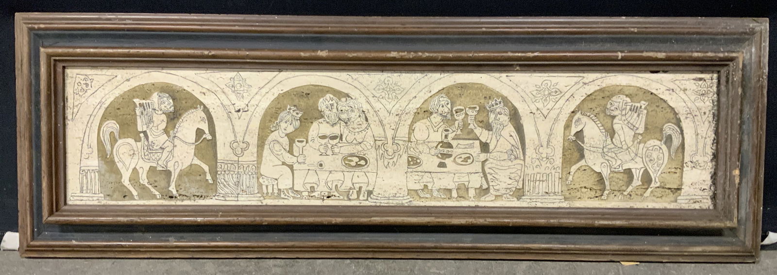 Travertine Mid Century Modern Stone Engraving (1 of 11)