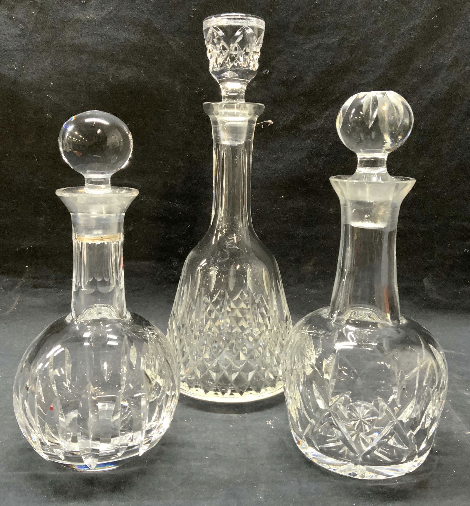 Lot 3 Cut Crystal Decanters W Stoppers (1 of 10)