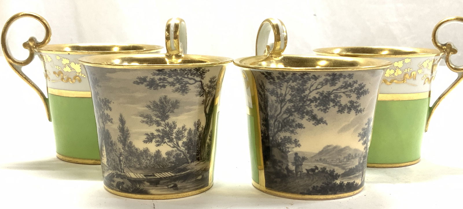 Set 4 Royal Vienna Hand Painted Tea Cups, Austria (1 of 7)