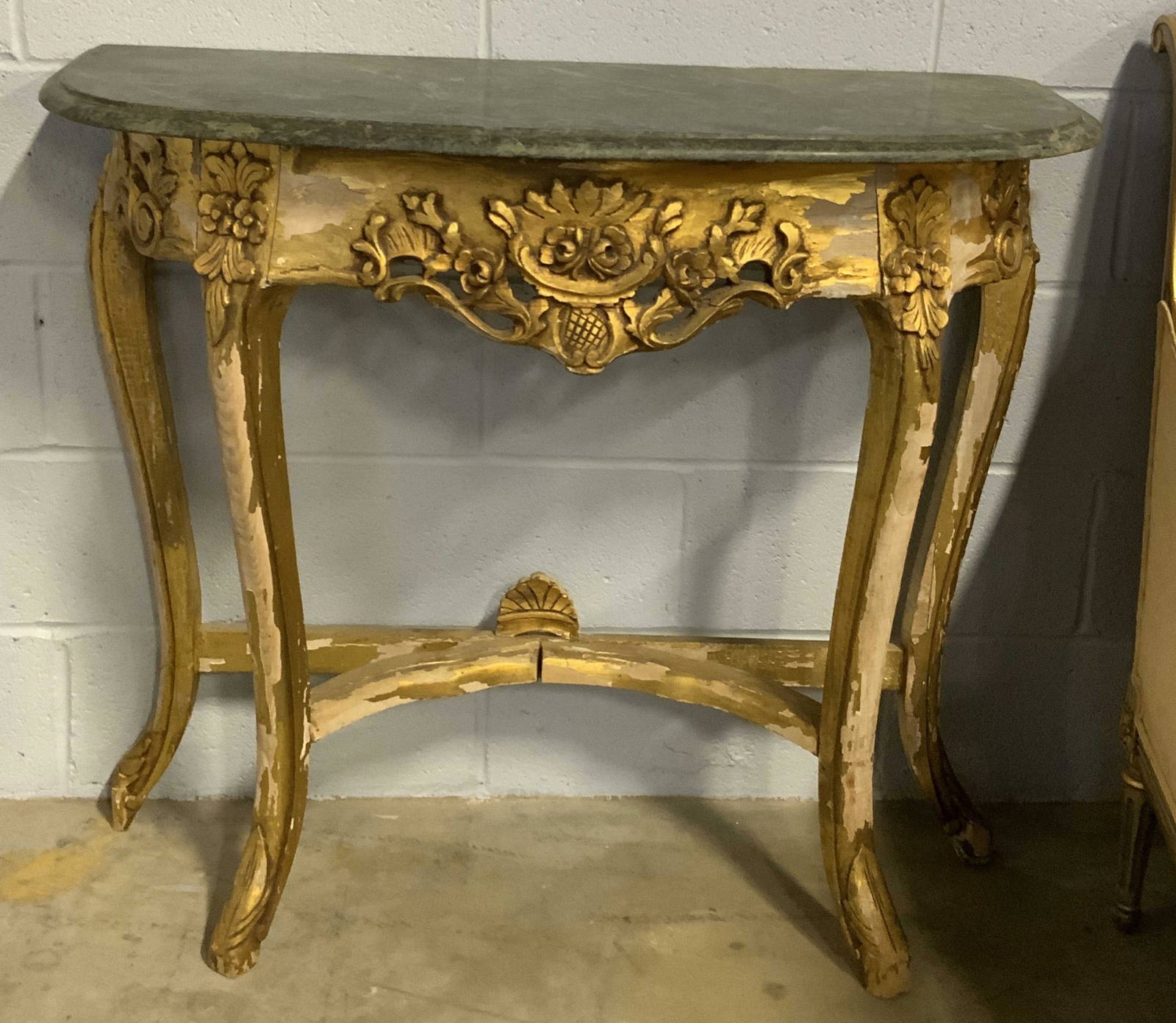 Vintage Marble Top Gilt Wood Console Table Auction