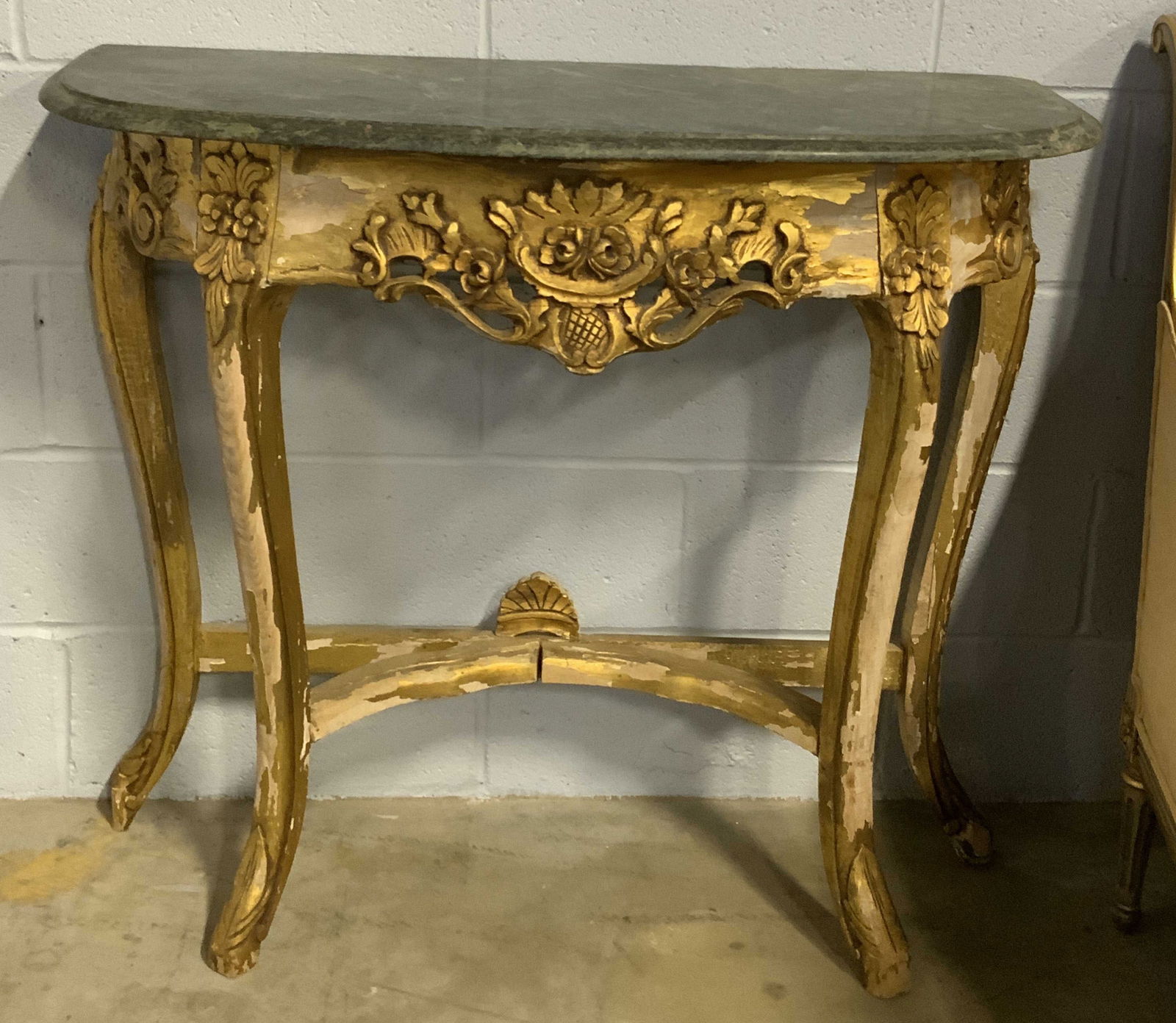 Vintage Marble Top Gilt Wood Console Table Auction