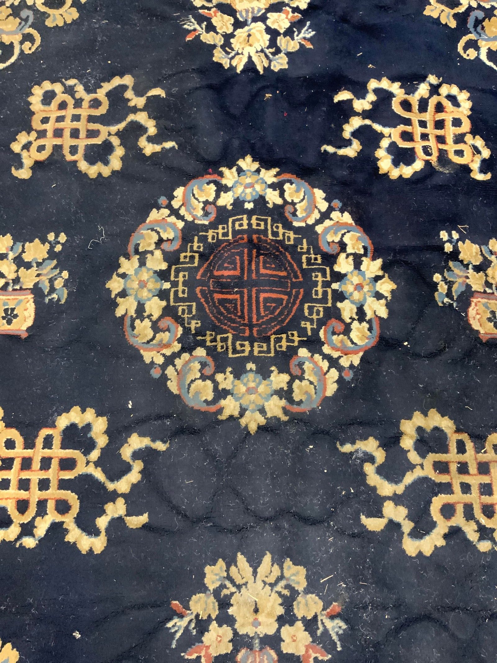 Vintage Chinese Art Decor Wool Rug (1 of 8)