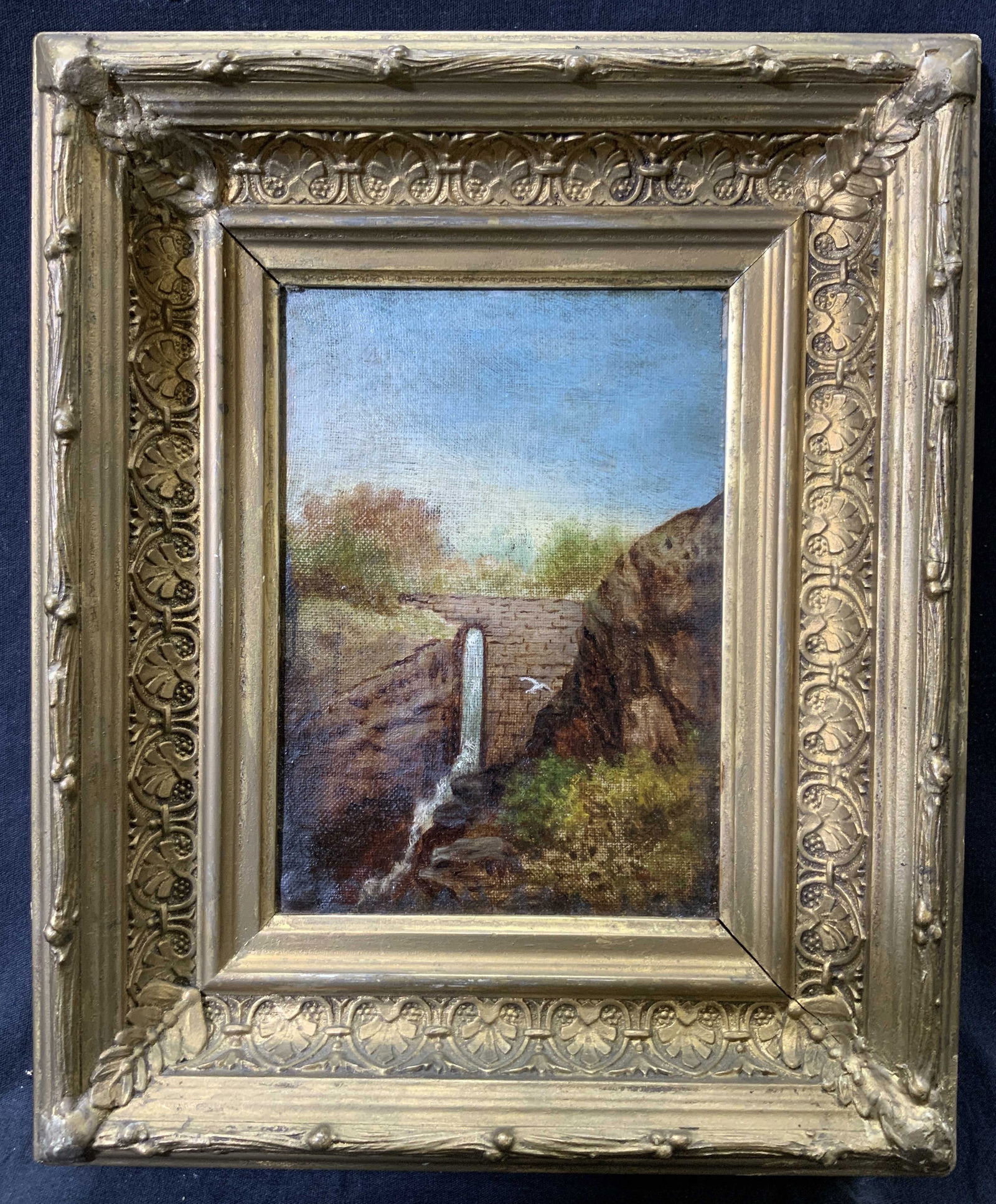 Framed Dam Scenery Oil Painting (1 of 13)
