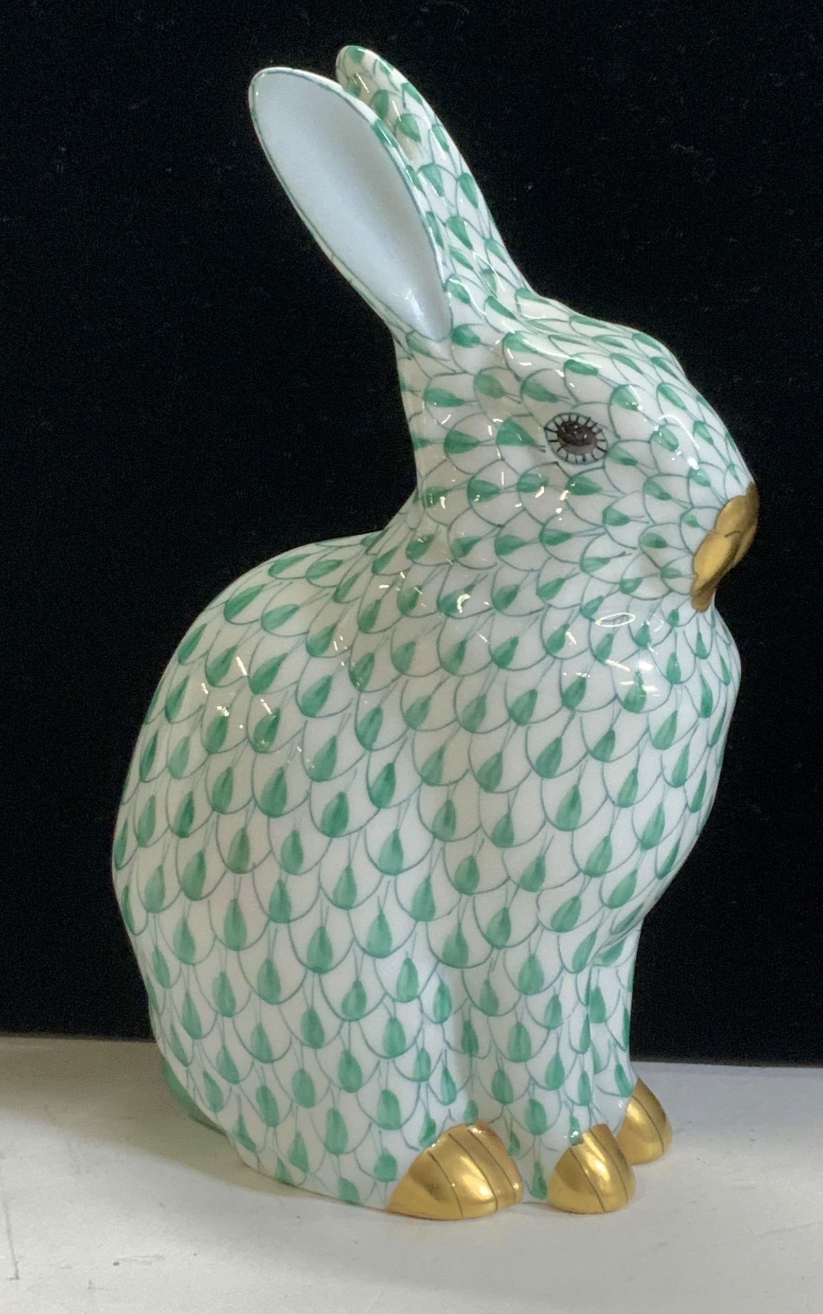 Herend Hungary Porcelain Fishnet Rabbit Figural (1 of 7)