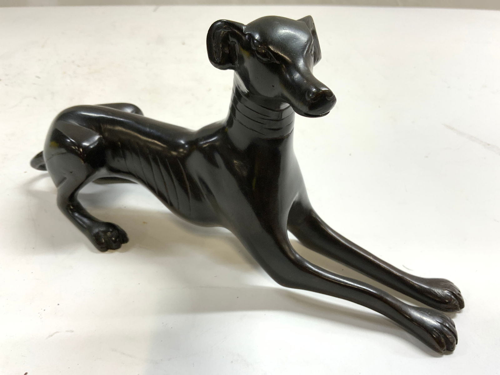 Bronze Vintage Seated Greyhound Dog Figural 11in (1 of 9)