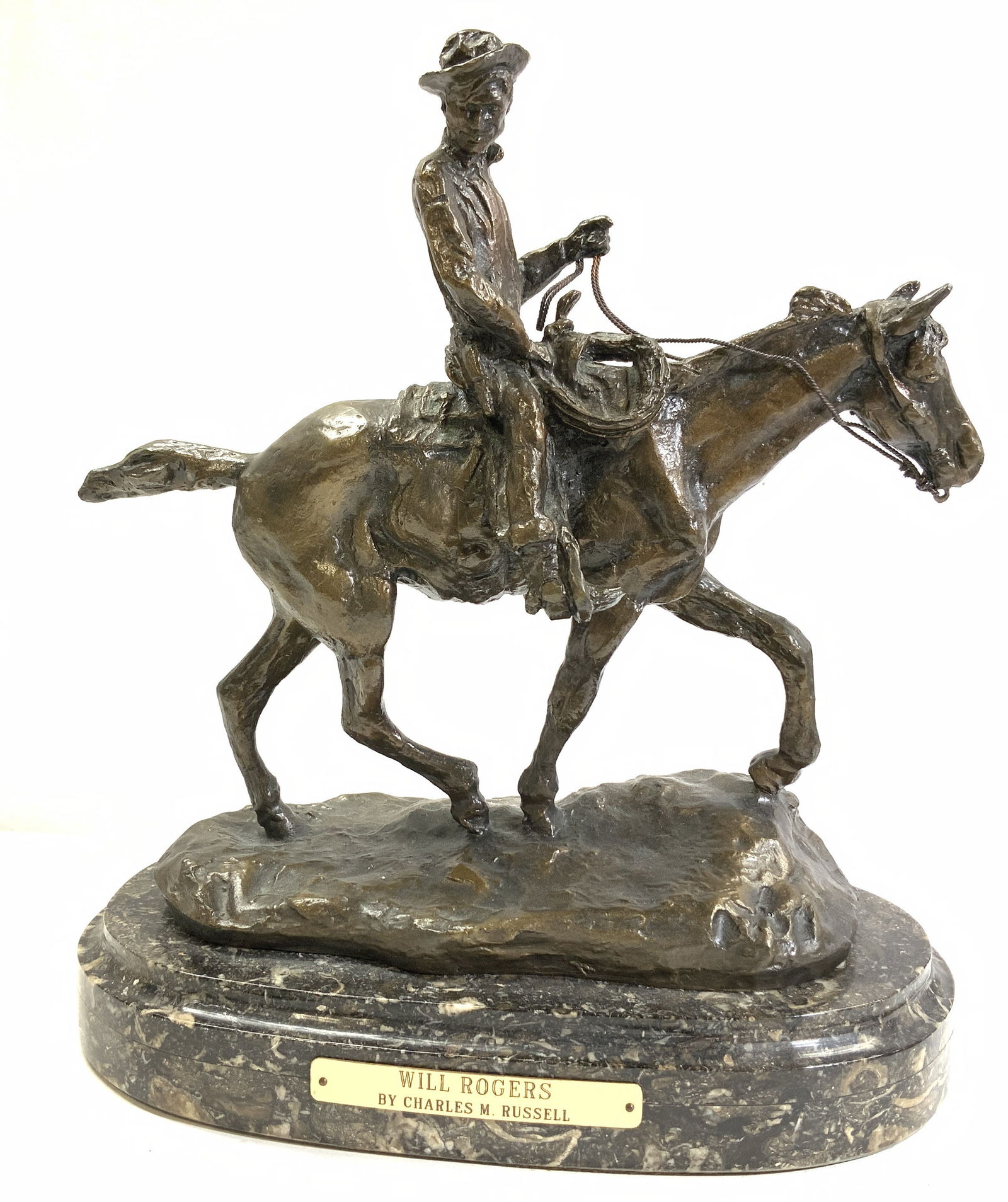 Will Rogers Bronze Statue Ltd Ed #1, Sgn C Russell (1 of 9)
