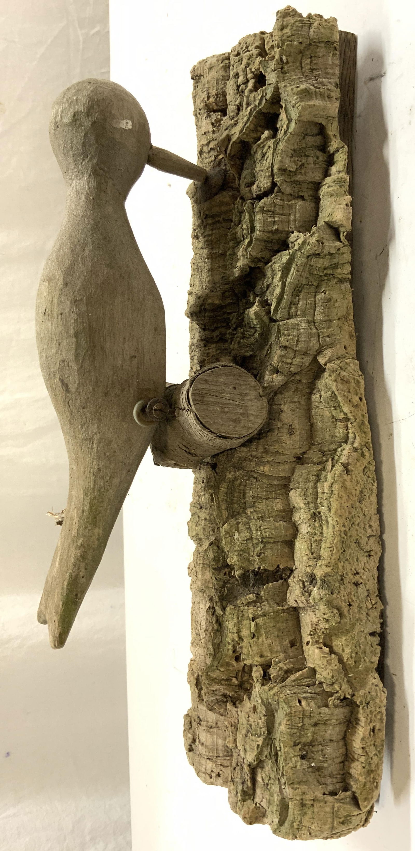 Vintage Wooden Bird Figure On Log (1 of 8)