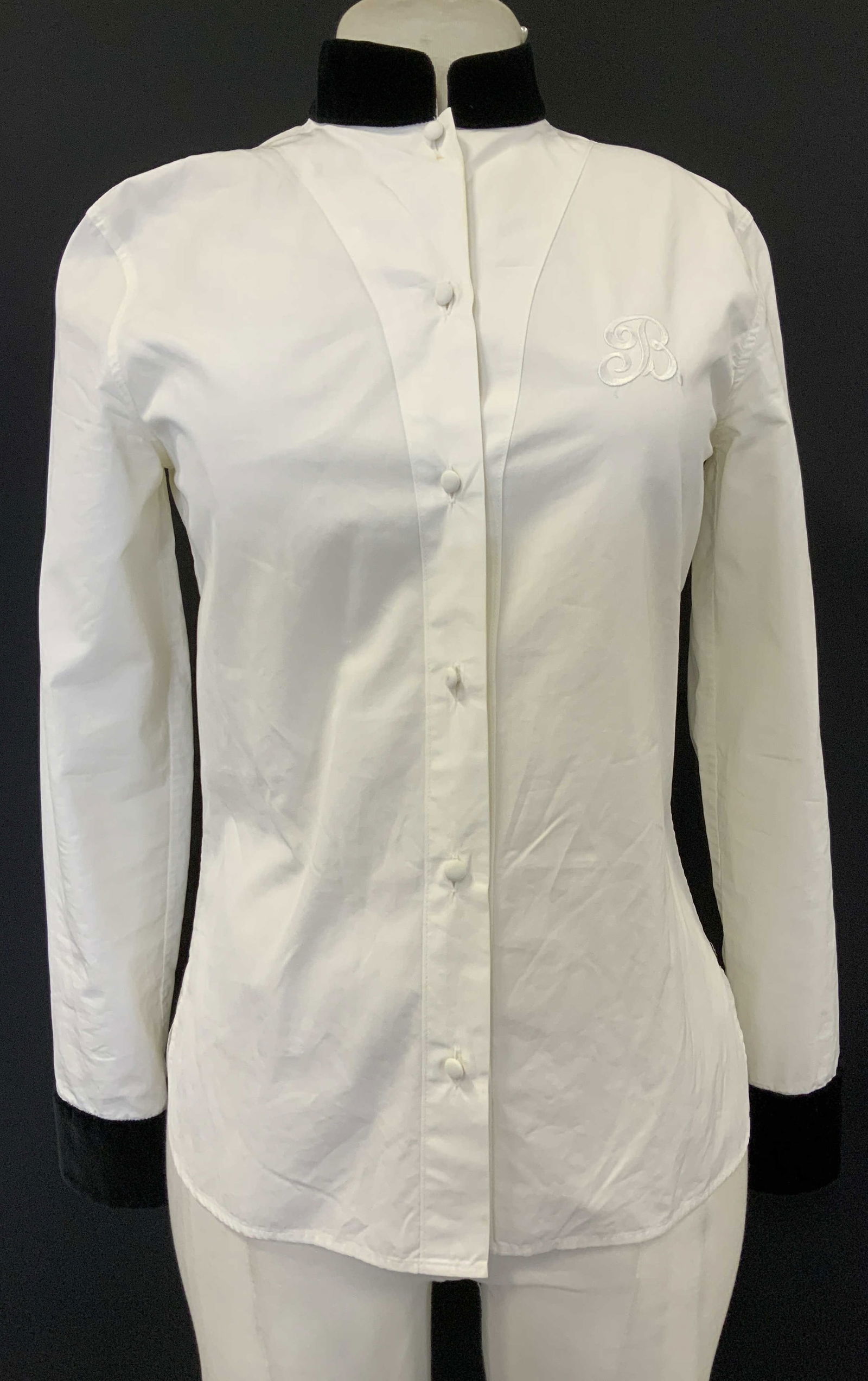 Balenciaga Paris Cotton Shirt w Velour Trim Italy (1 of 8)