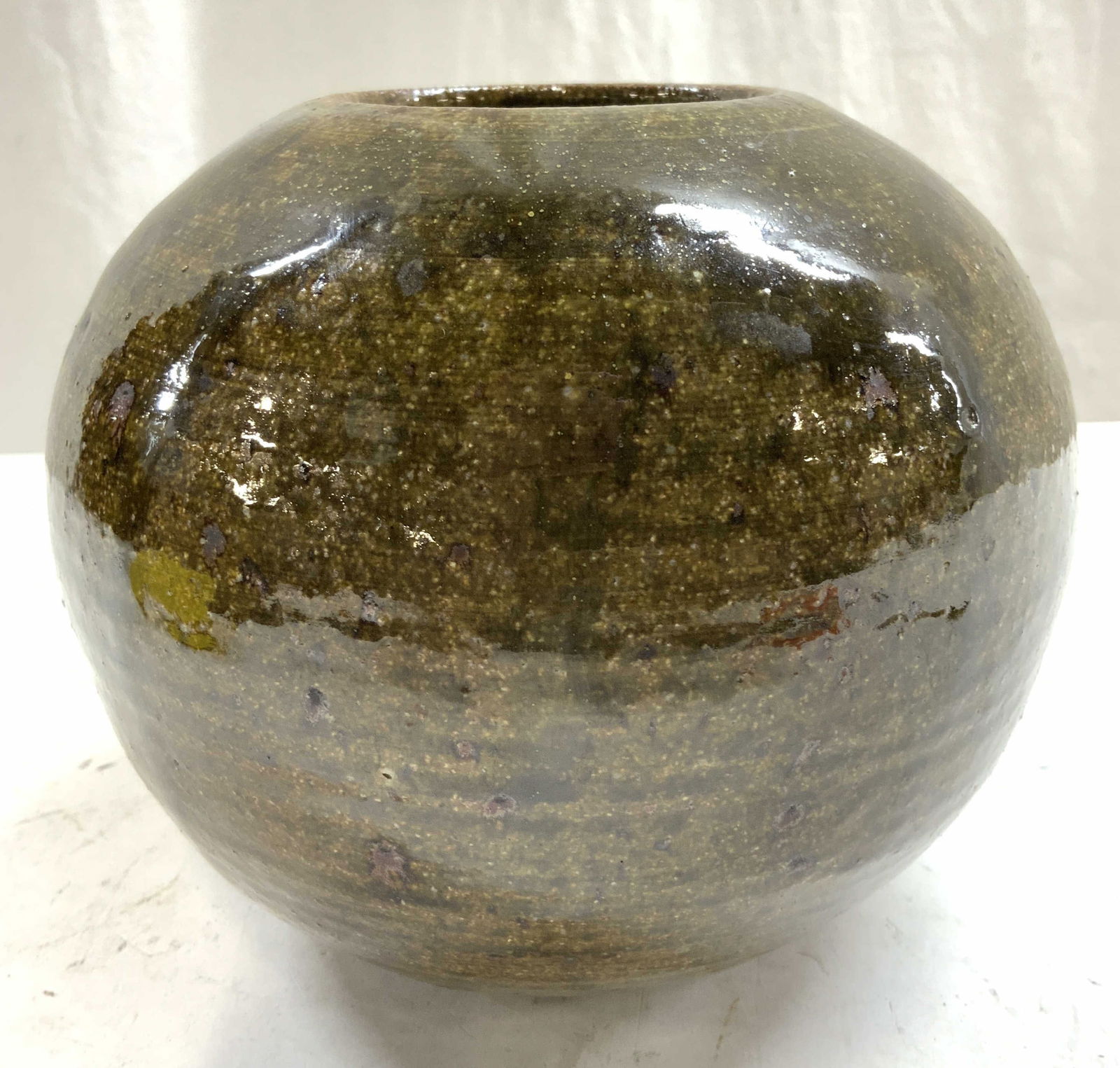 S PHILLIPS Signed Handmade Ceramic Orb Vase (1 of 8)