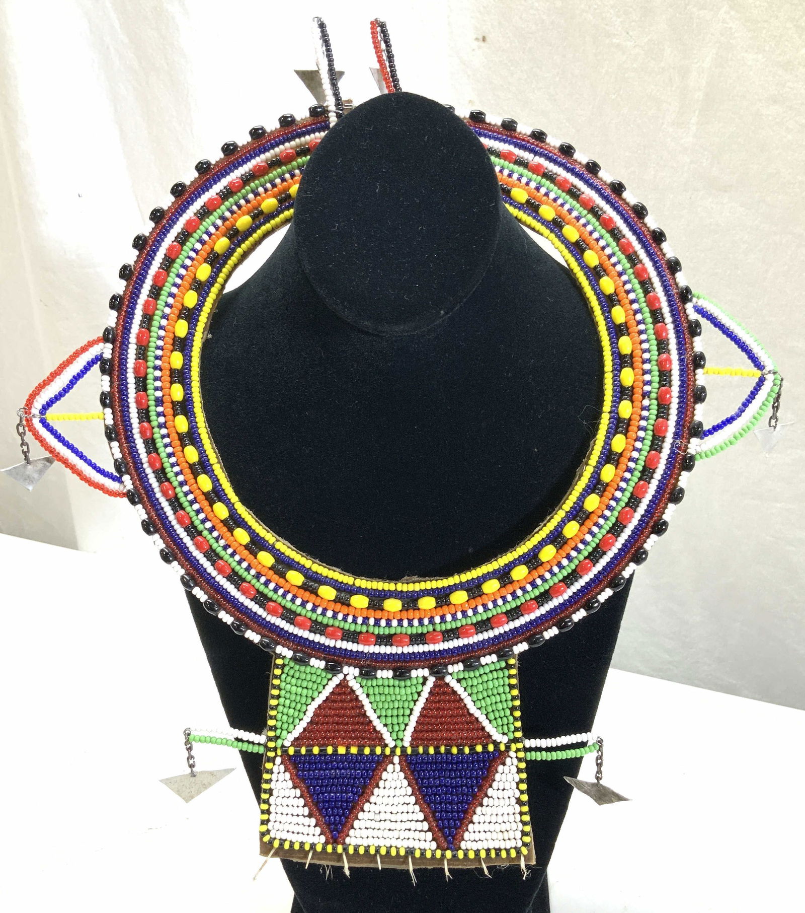 African Maasai Beaded Ceremonial Collar Necklace (1 of 6)