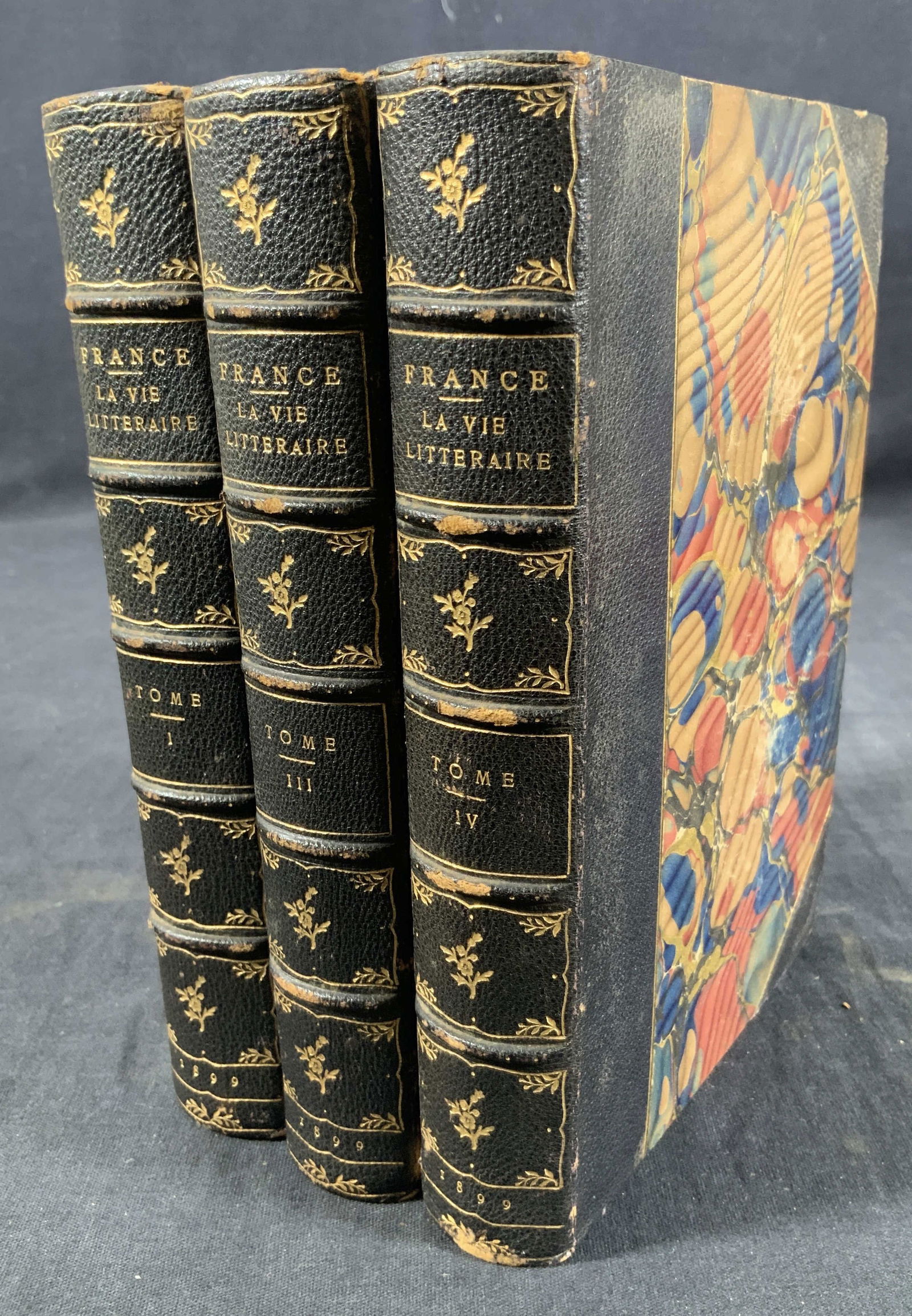3 Antique French Literature Bound Books 1899&1900 (1 of 8)